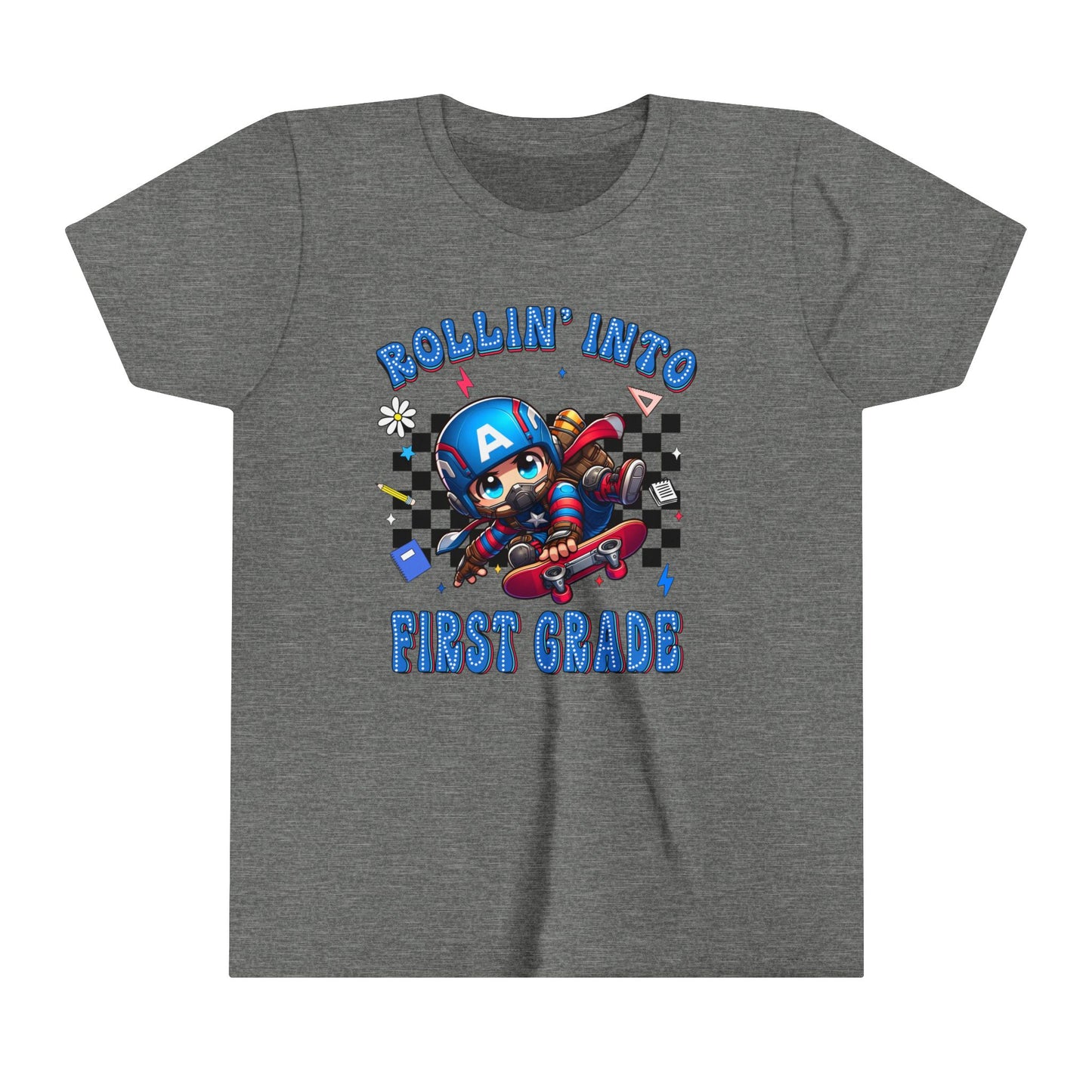 CAPTAIN AMERICA - Rollin' Into 1st Grade Youth Short Sleeve Tee