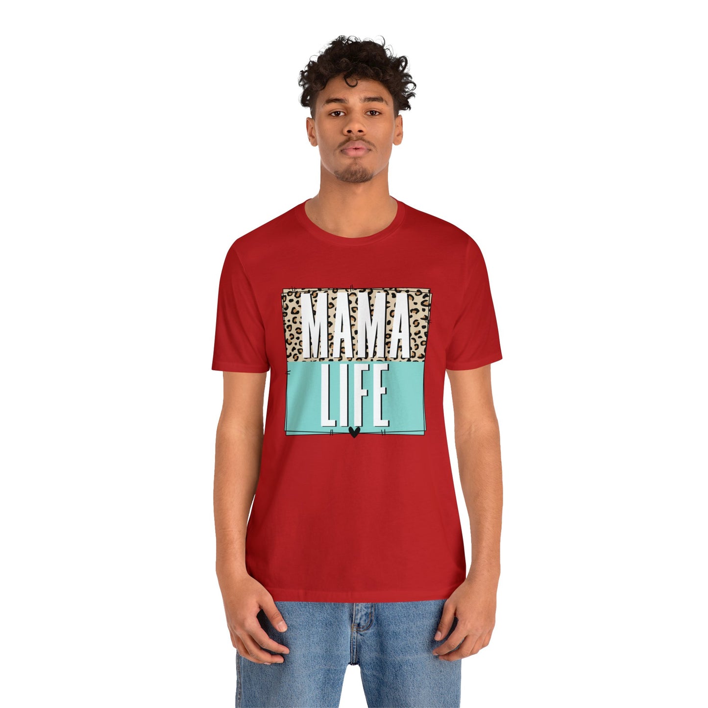 Mama life Leopard print short sleeve tshirt