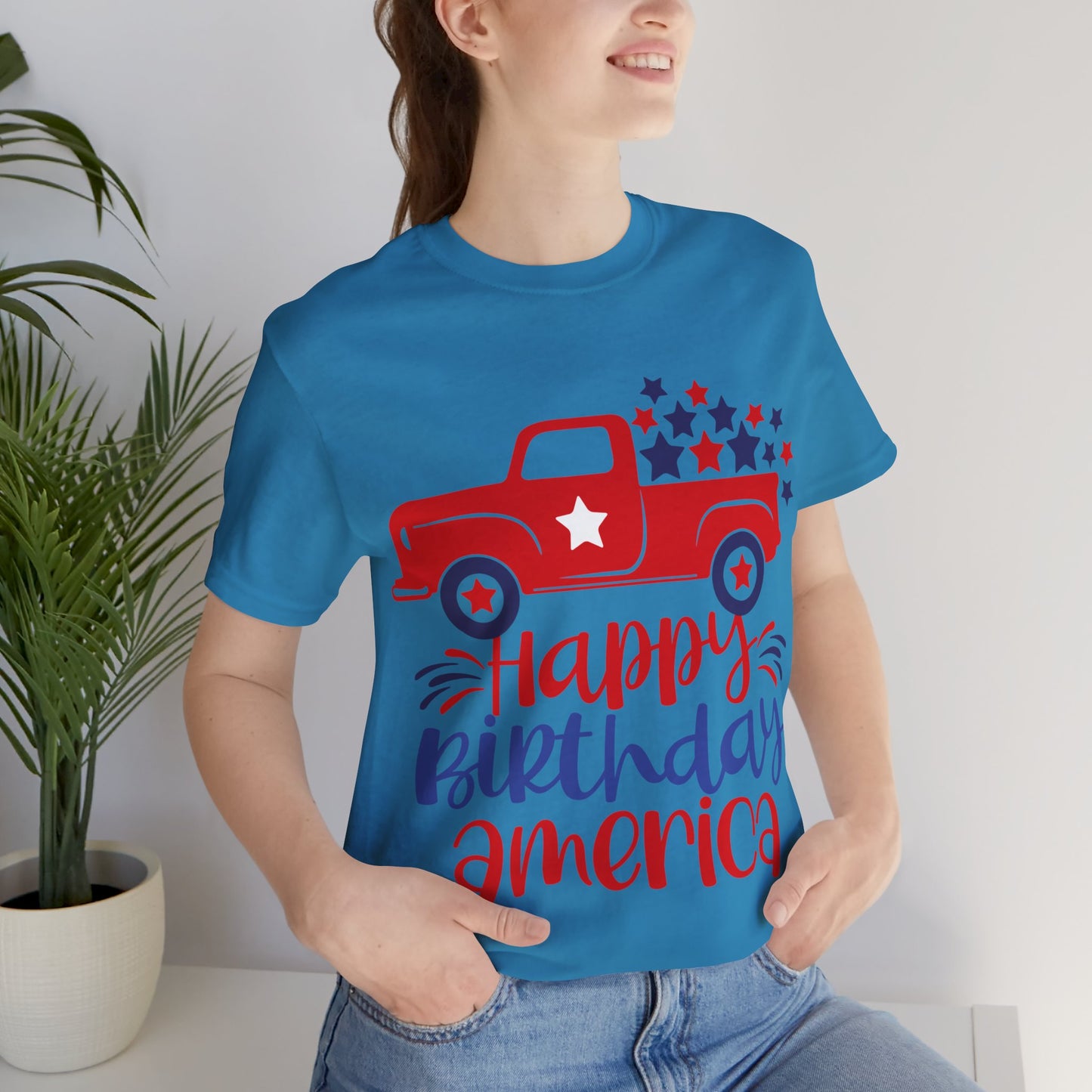 Happy Birthday America Jersey Short Sleeve Tee