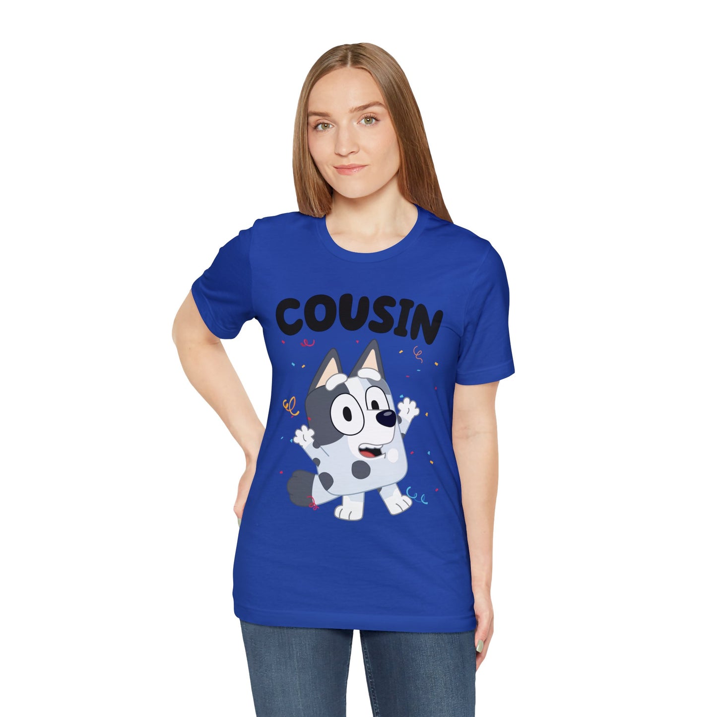 Cousin Muffin Bluey Birthday short sleeve Tshirt