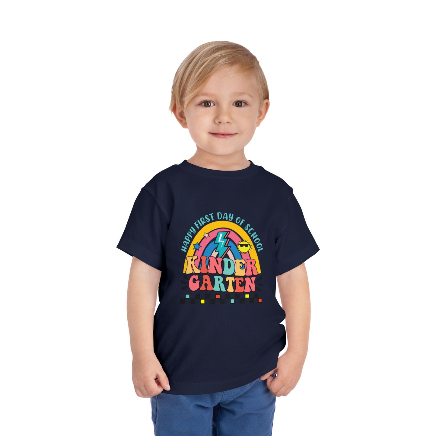 Happy First Day of School - Kindergarten Toddler Short Sleeve Tee