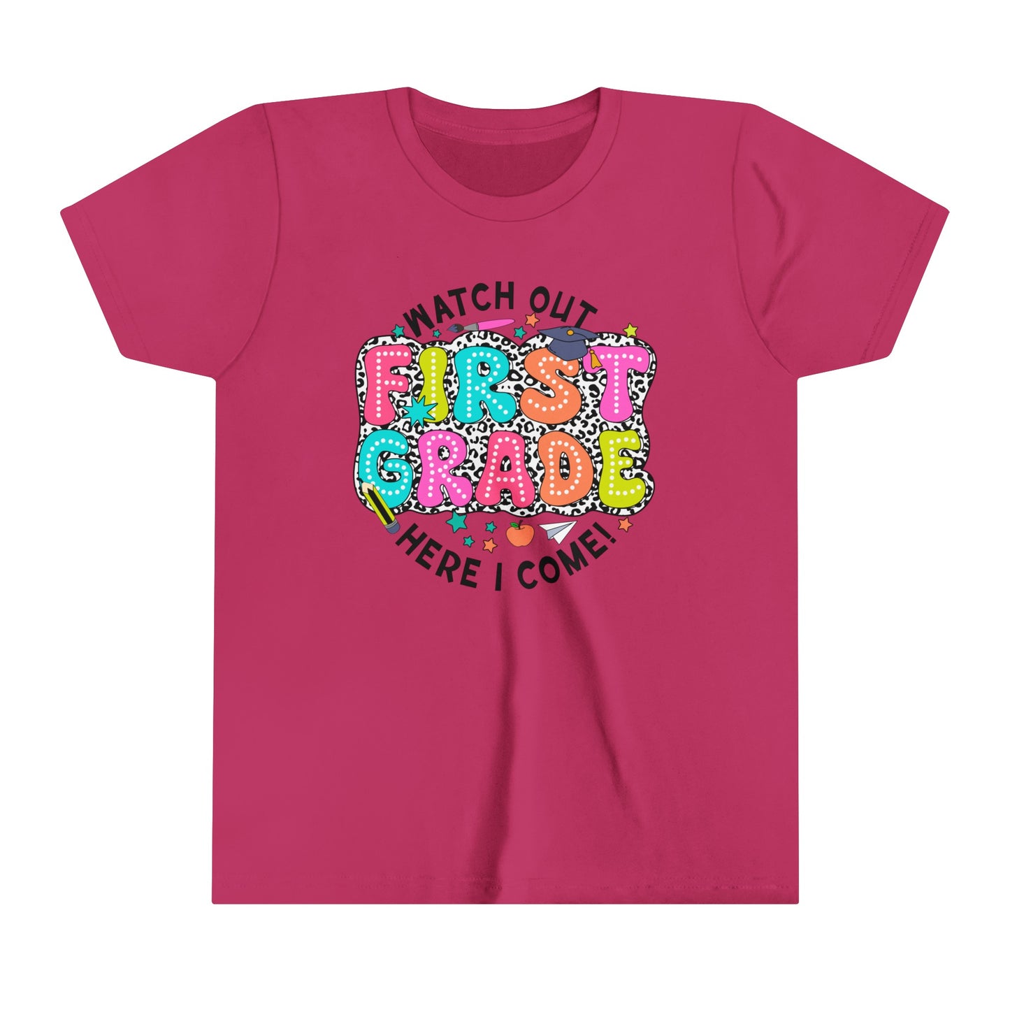 Watch Out First Grade Here I Come Youth Short Sleeve Tee
