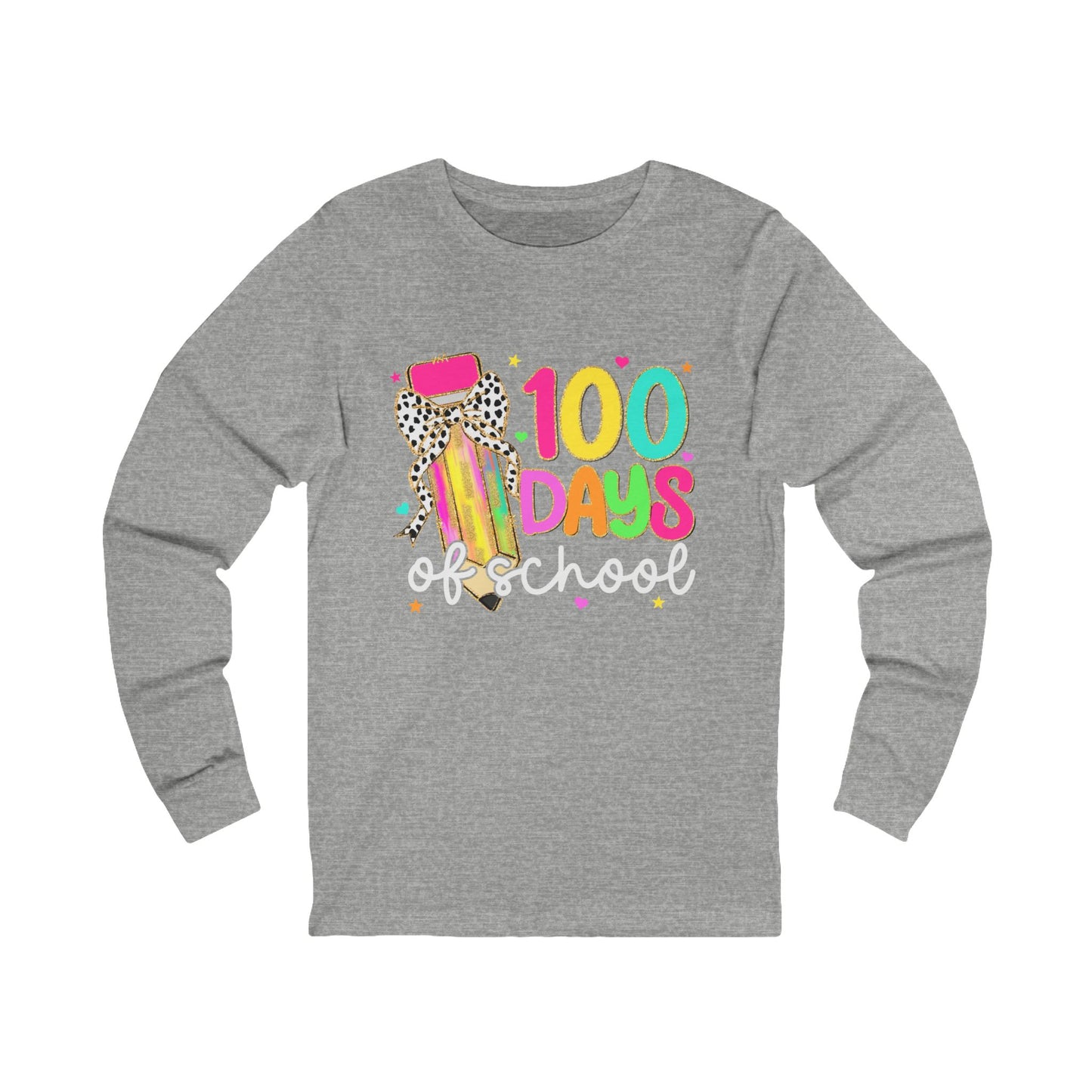 100 days of school Jersey Long Sleeve Tee