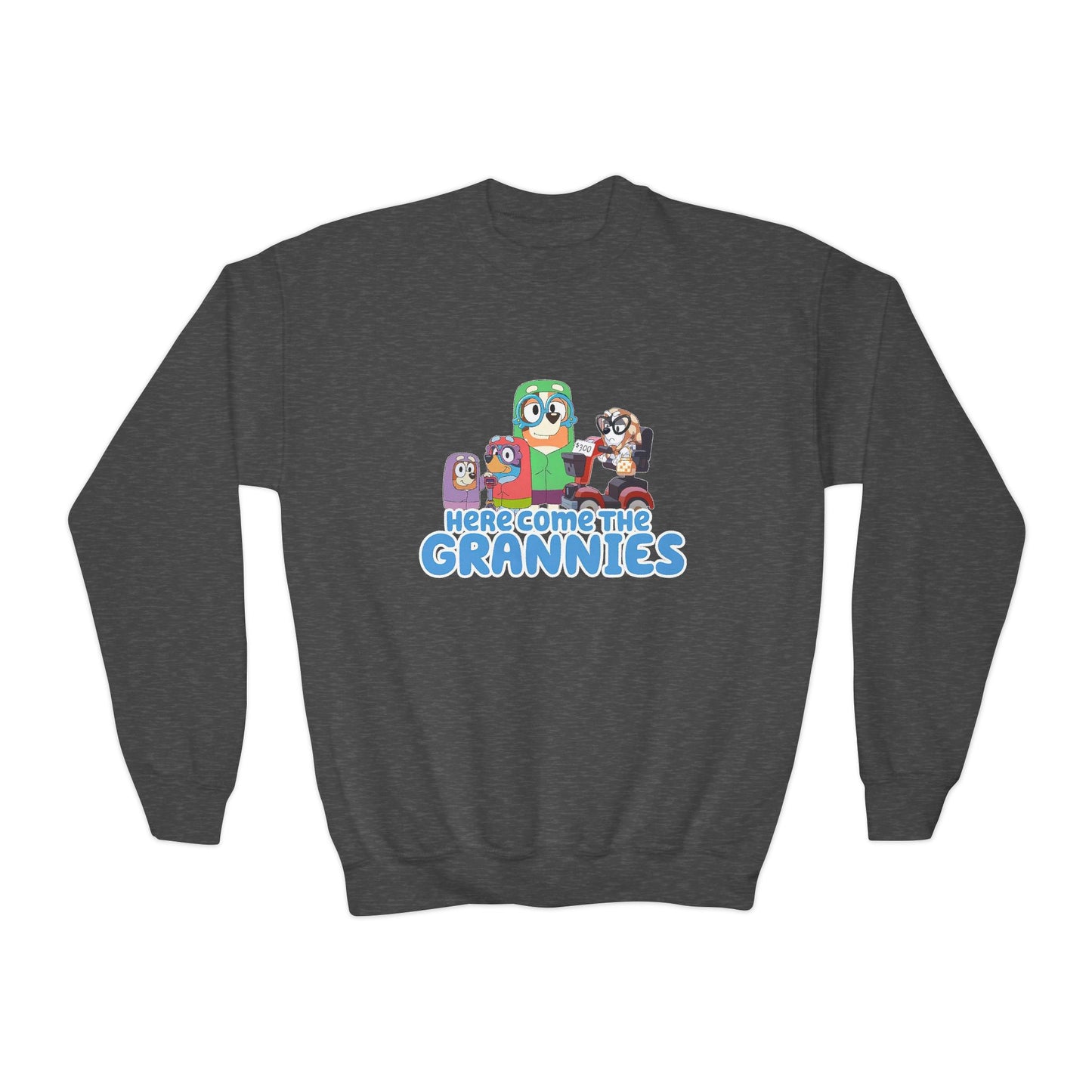 Here comes the grannies Youth Crewneck Sweatshirt