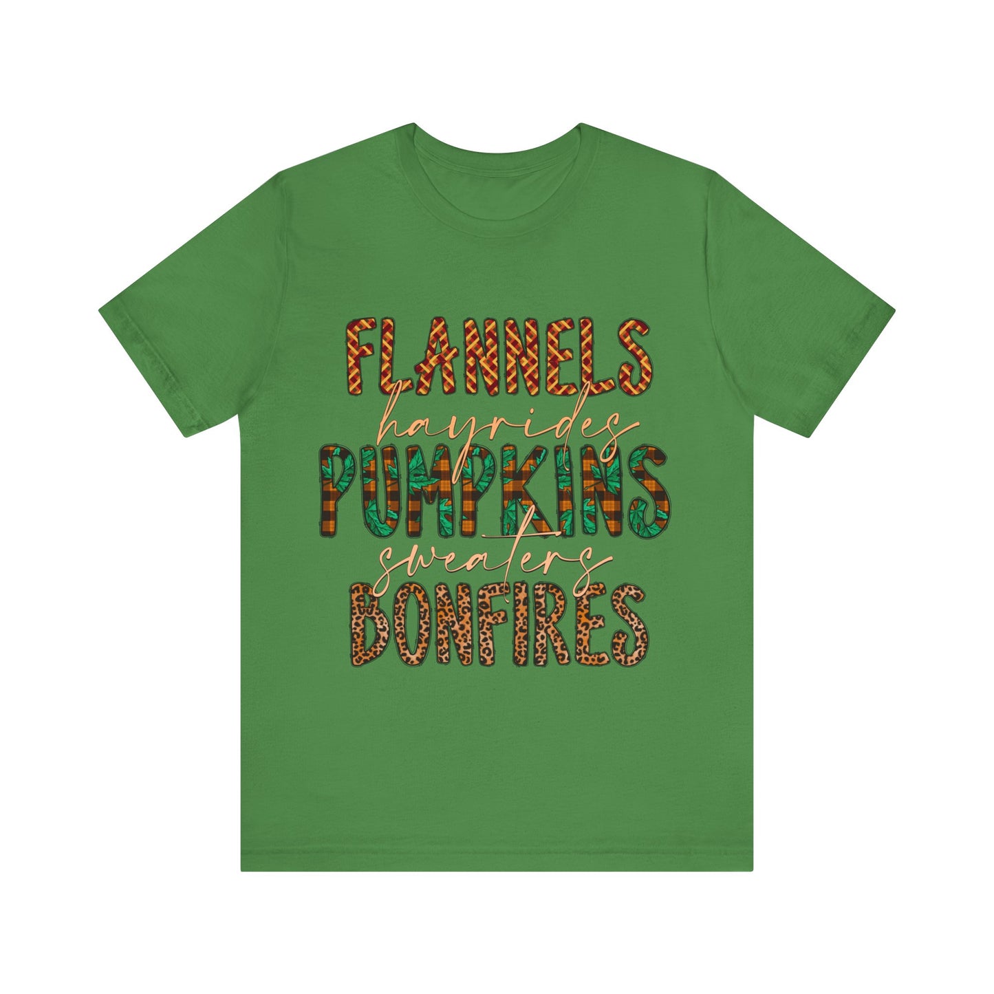 Flannels, Hayrides, Pumpkins, Sweaters, Bonfires Jersey Short Sleeve Tee