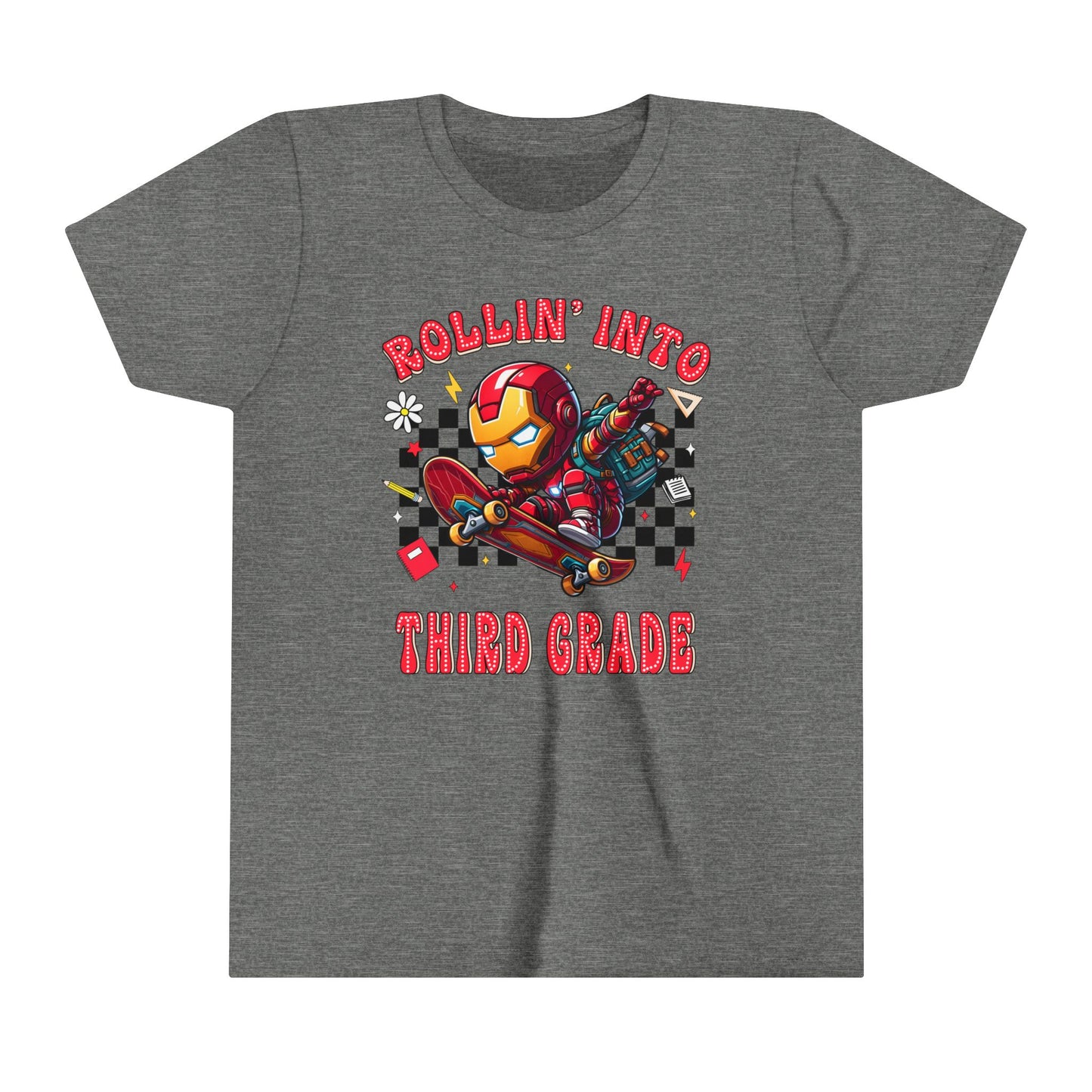 IRON MAN - Rollin' Into 3rd Grade Youth Short Sleeve Tee