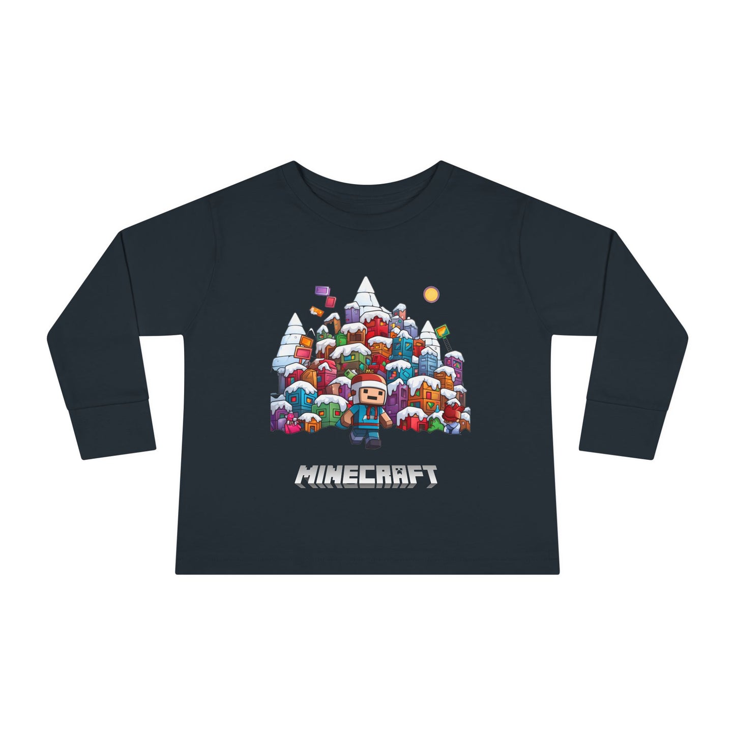 Christmas Mine-craft Toddler Long Sleeve Tee