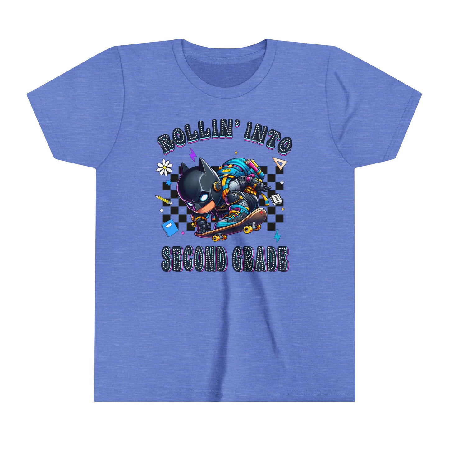 BATMAN - Rollin' Into 2nd Grade Youth Short Sleeve Tee