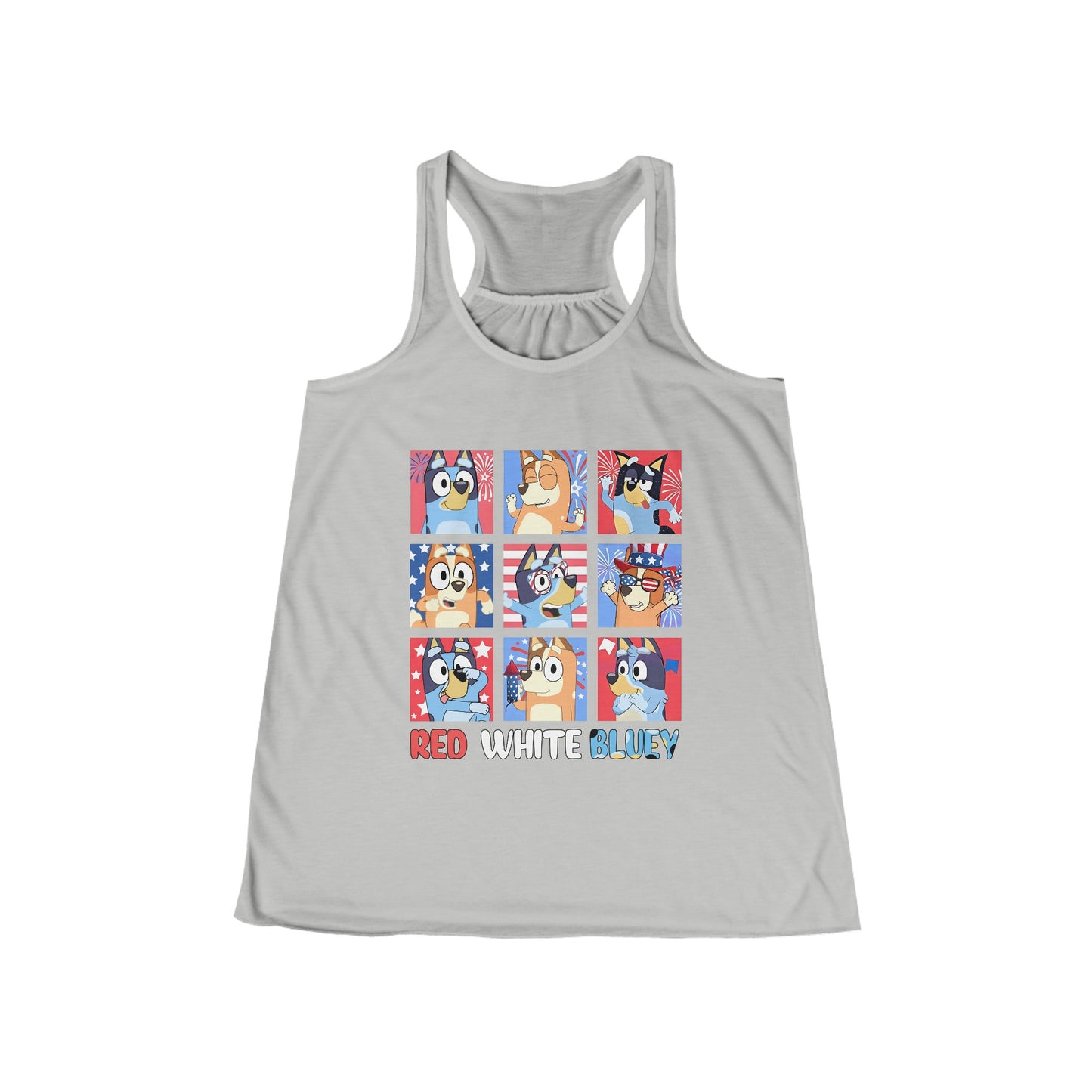 Red, White & Bluey Women's Flowy Racerback Tank