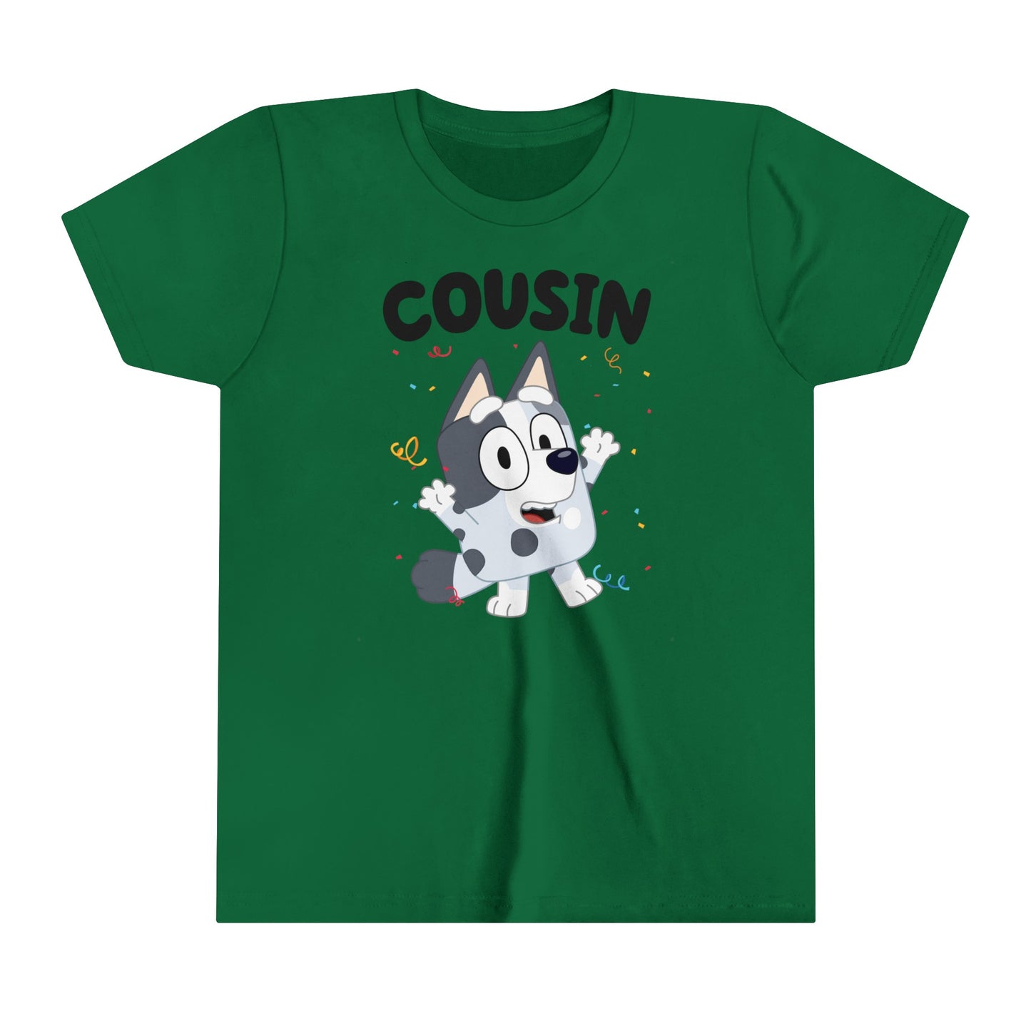 Cousin Muffin Bluey Birthday youth short sleeve Tshirt