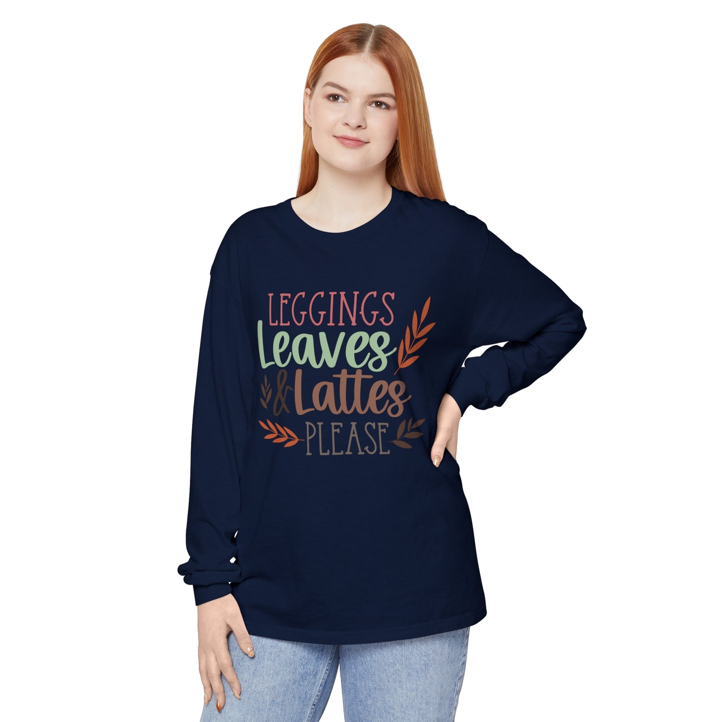 Leggings, Leaves & Lattes Please Long Sleeve T-Shirt