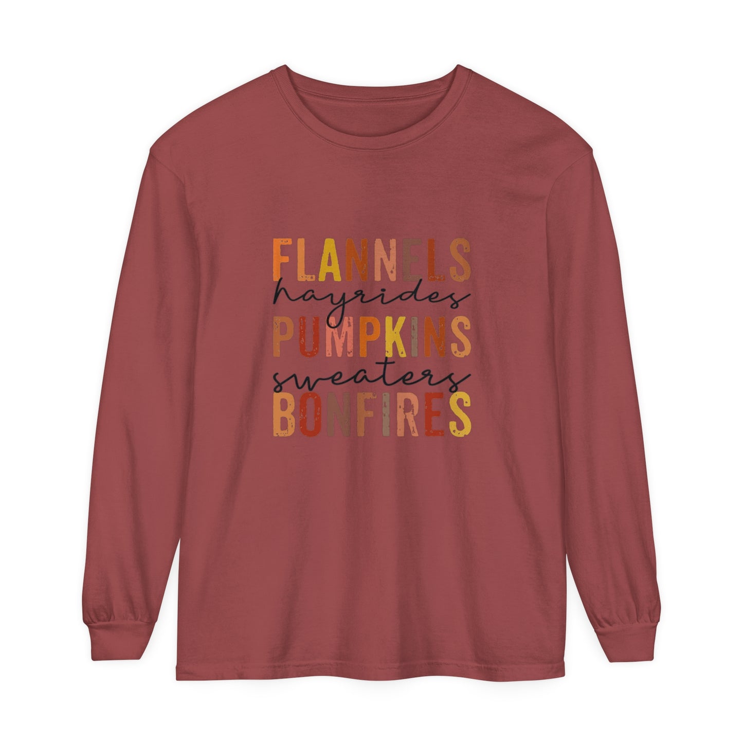 Flannels, Hayrides, Pumpkins, Sweaters,  Bonfires Long Sleeve T-Shirt