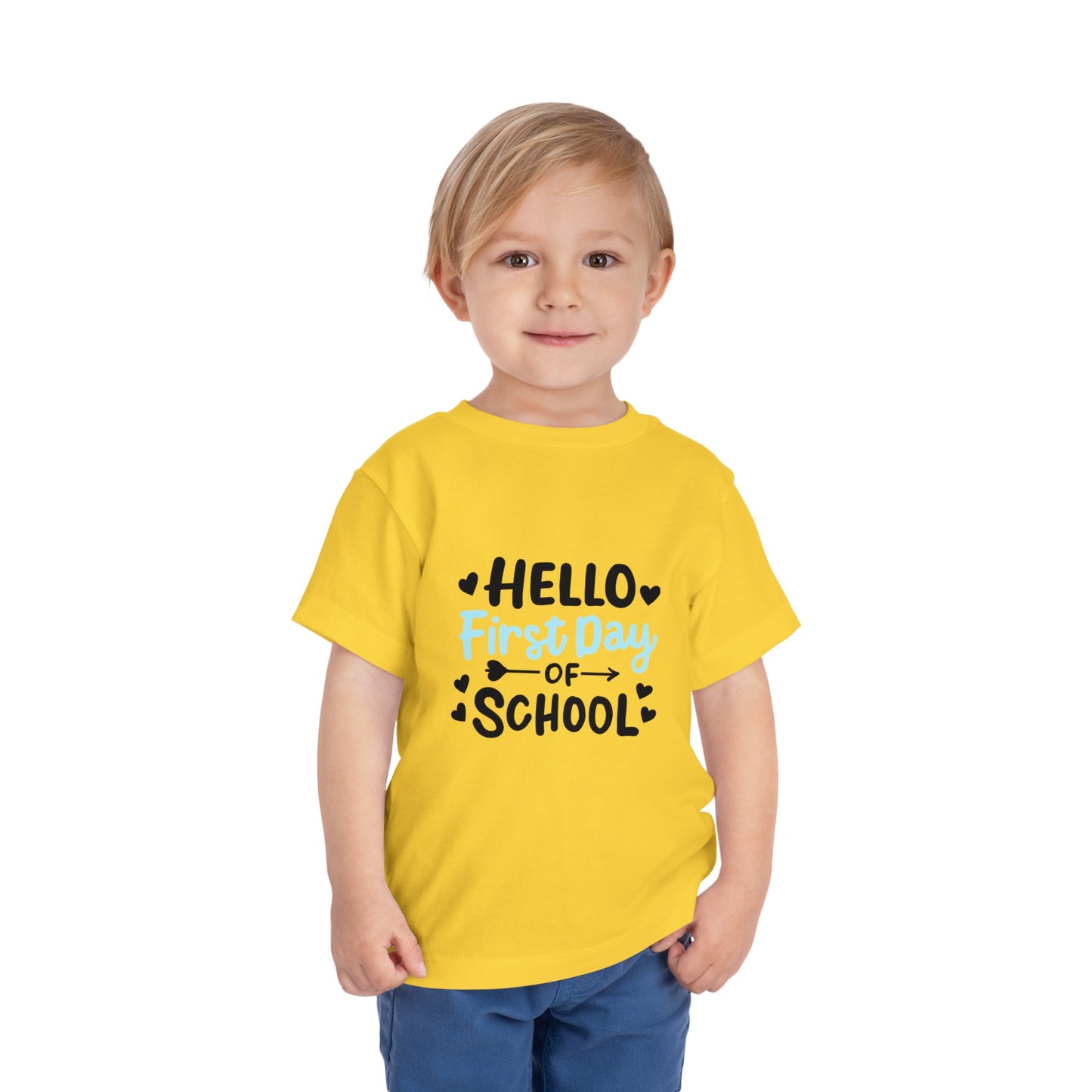 Hello First Day School Toddler Short Sleeve Tee