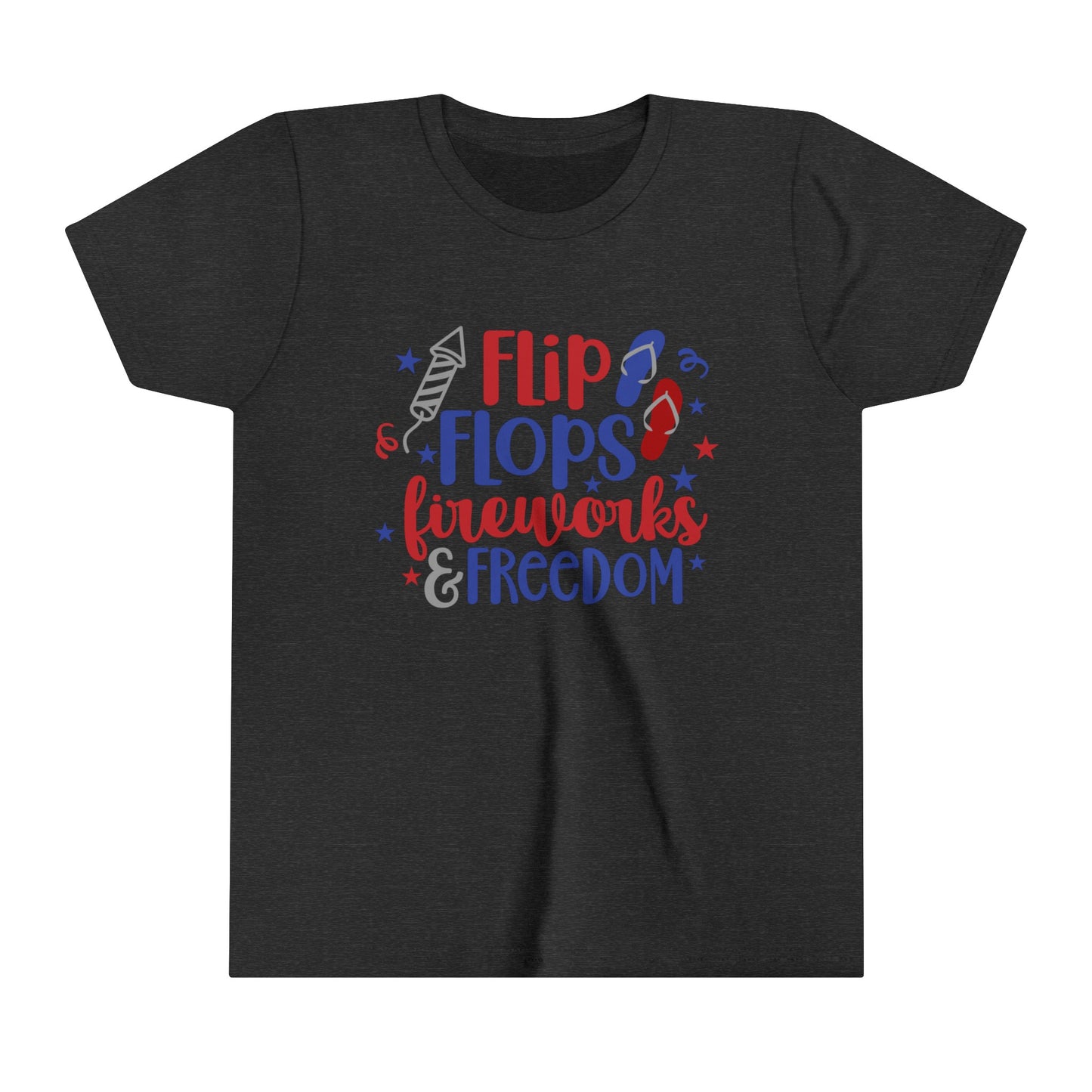 Flip Flops, Fireworks & Freedom Youth Short Sleeve Tee