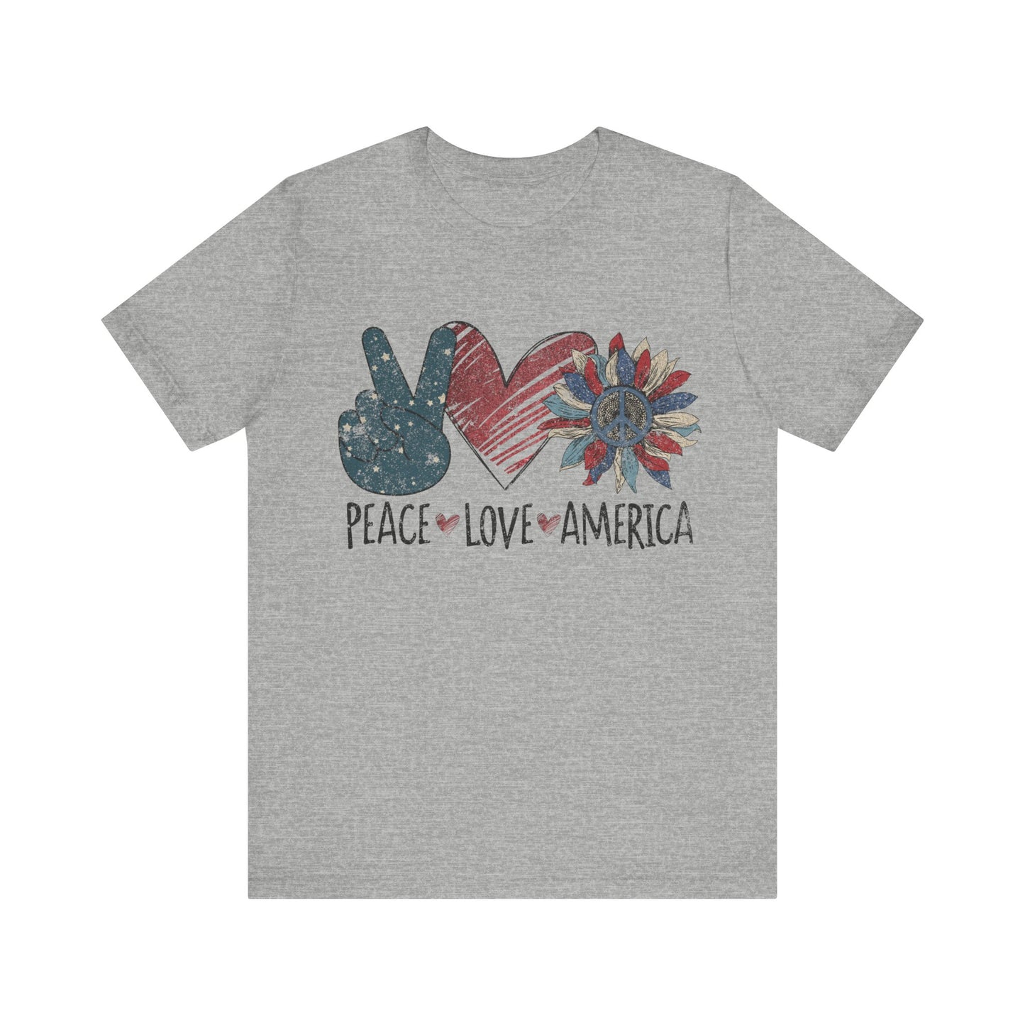 Peace Love America Jersey Short Sleeve Tee