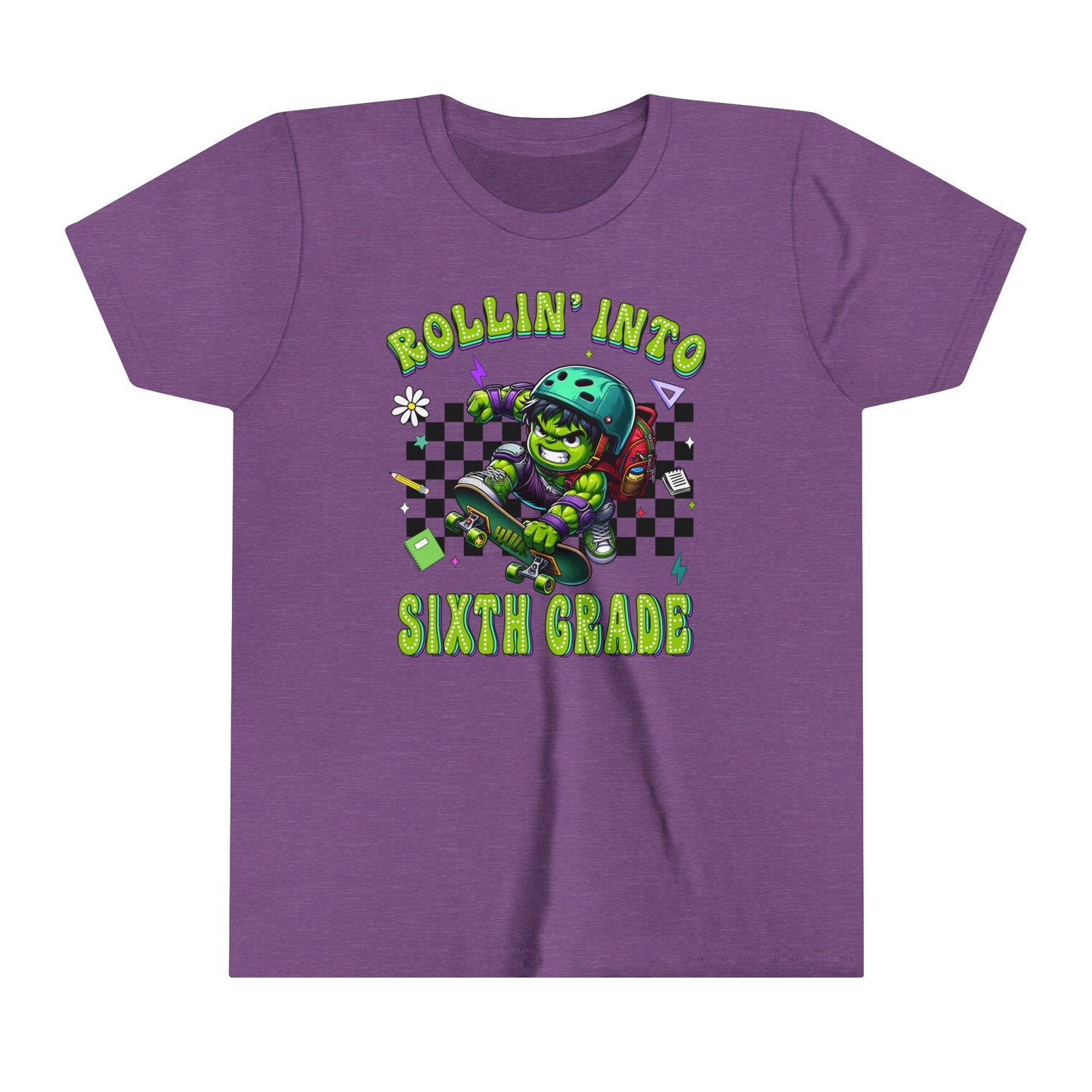 HULK - Rollin' Into 6th Grade Youth Short Sleeve Tee