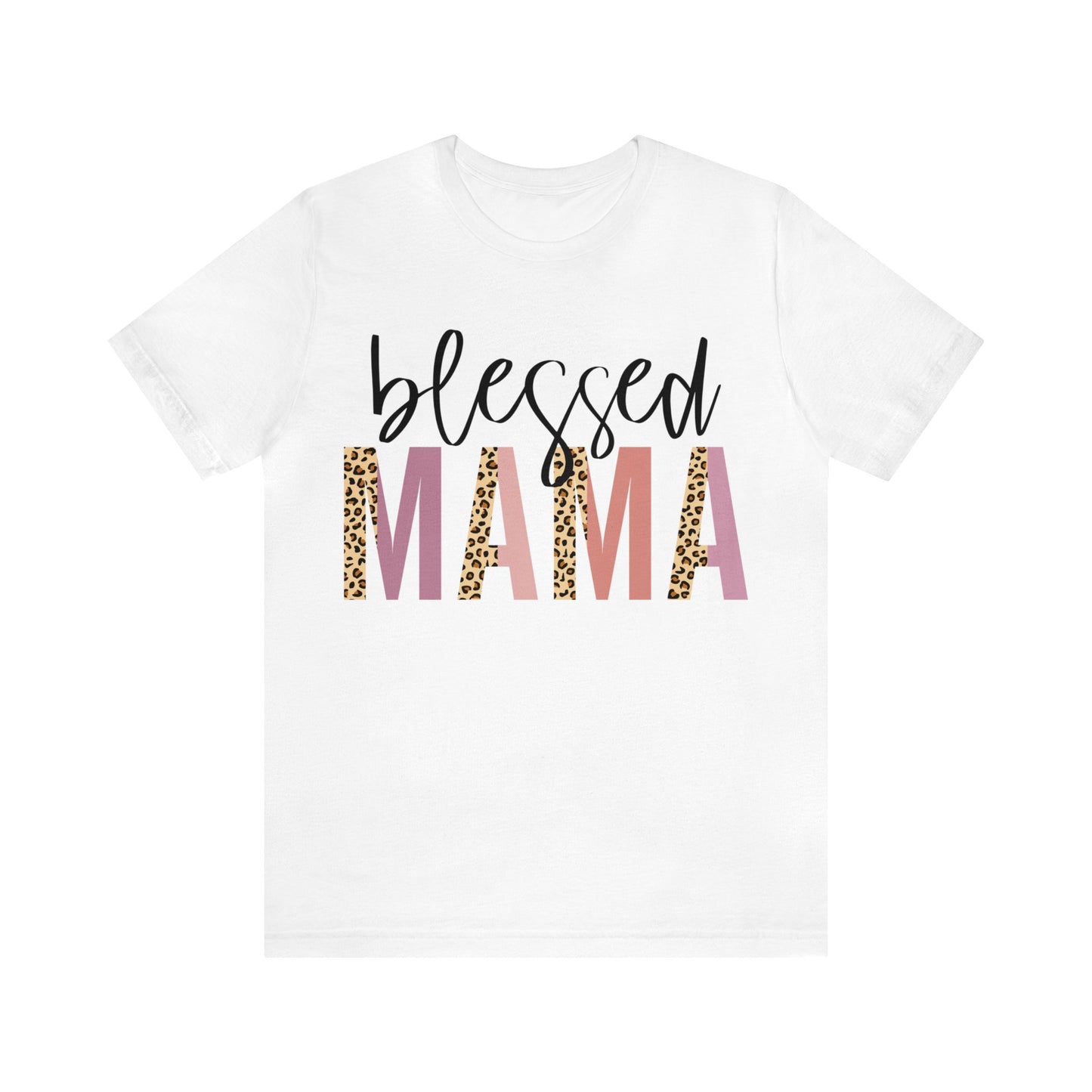 Blessed Mama Leopard print short sleeve tshirt