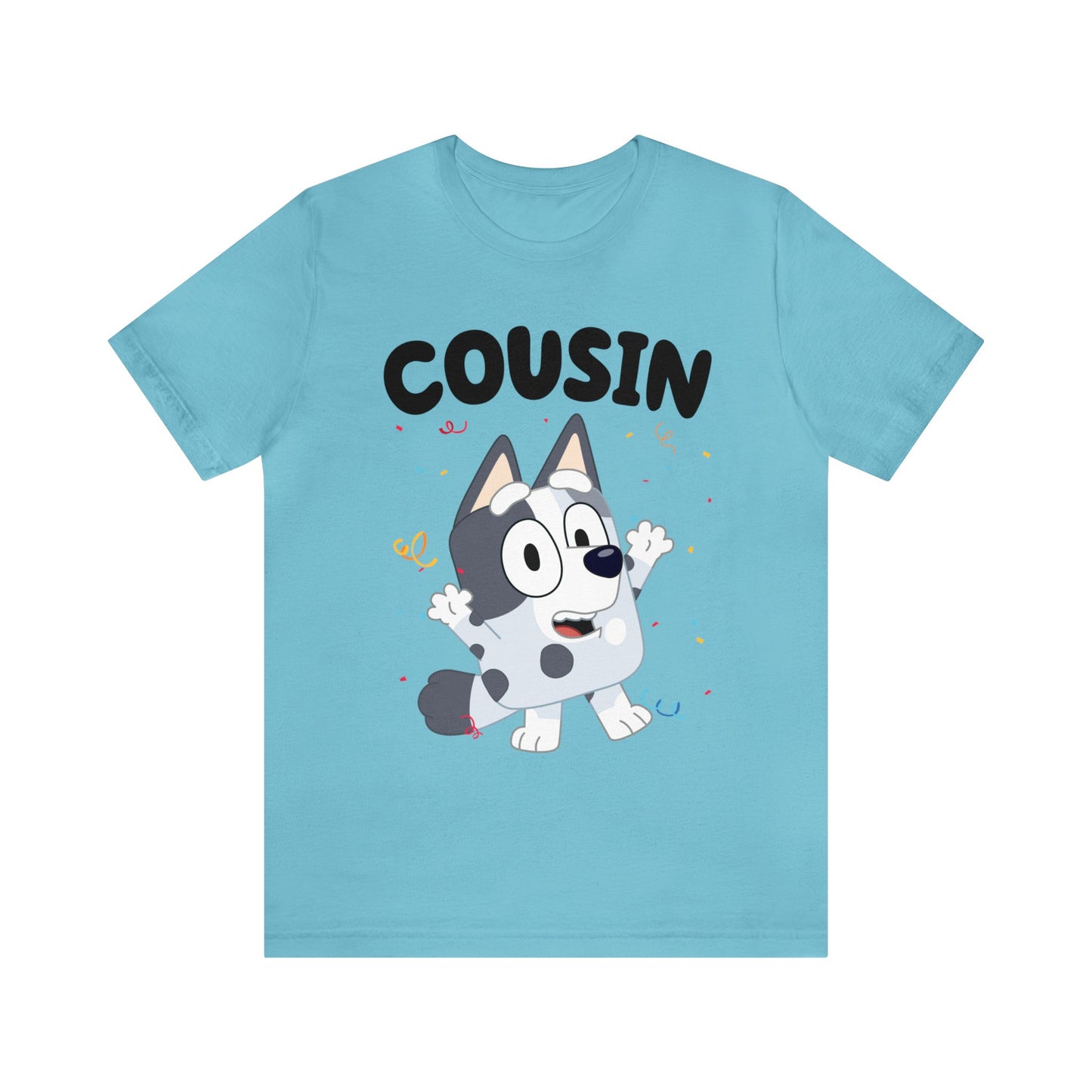 Cousin Muffin Bluey Birthday short sleeve Tshirt