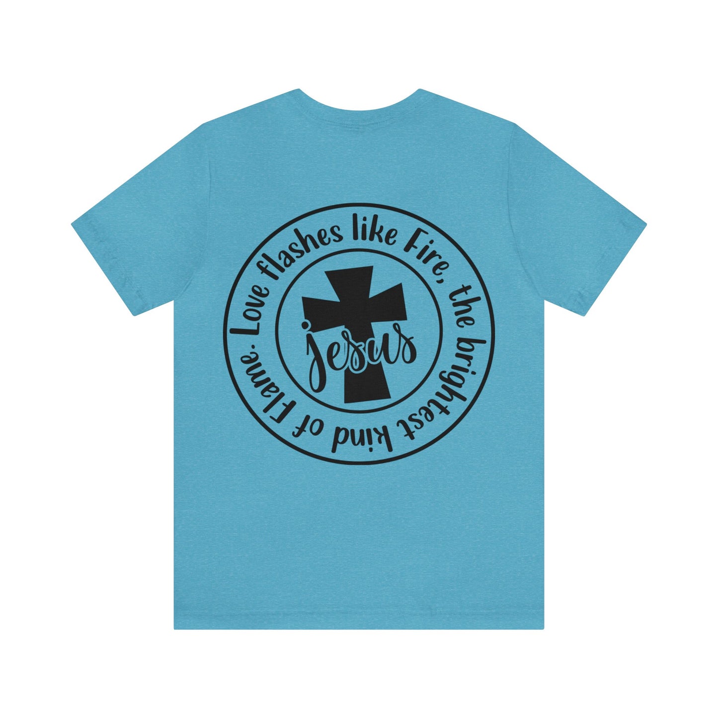 Loved (front) circle/cross (back) Short Sleeve Tshirt