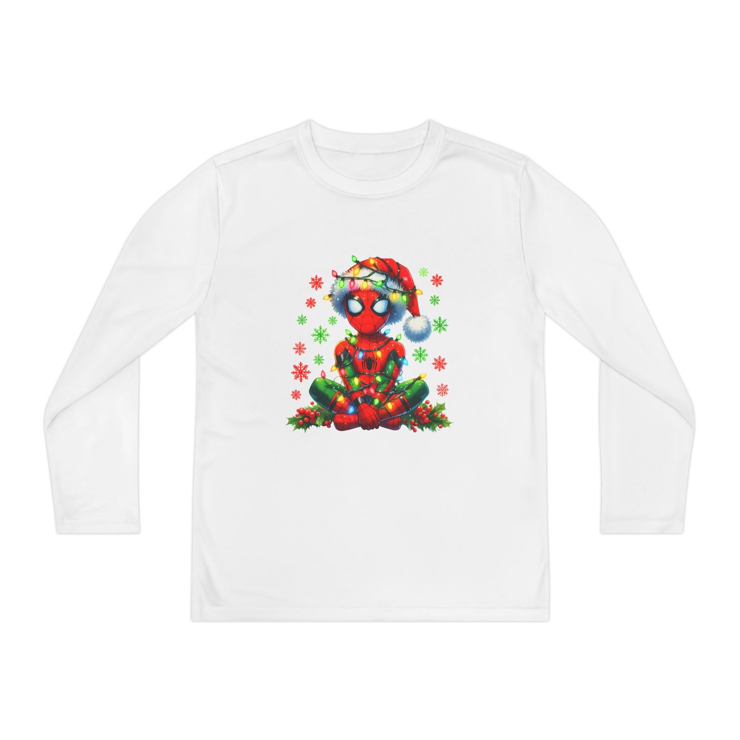 Spidey Christmas Youth Long Sleeve Competitor Tee