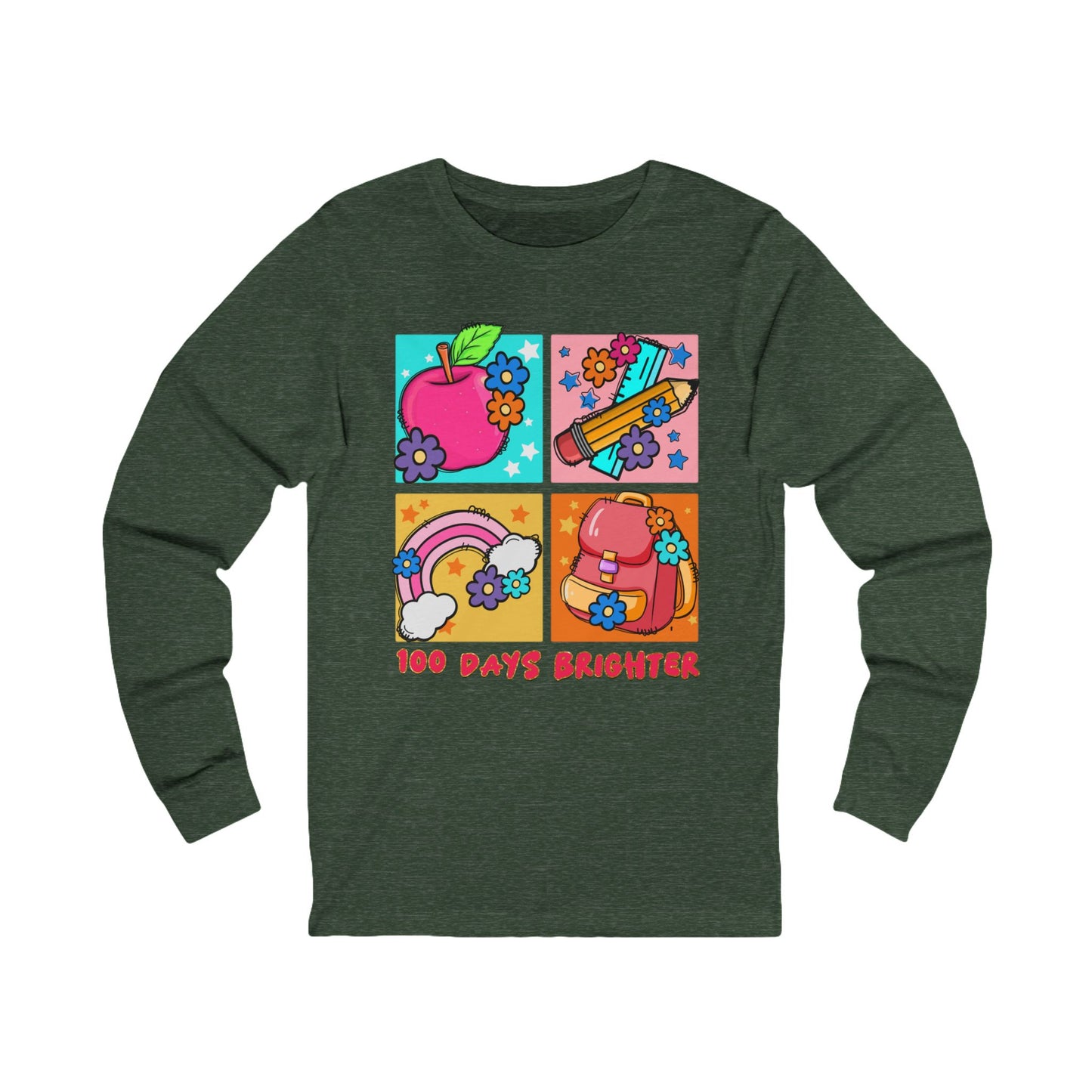 100 days brighter Jersey Long Sleeve Tee
