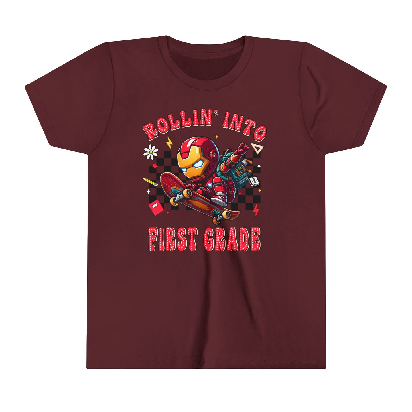 IRON MAN - Rollin' Into 1st Grade Youth Short Sleeve Tee