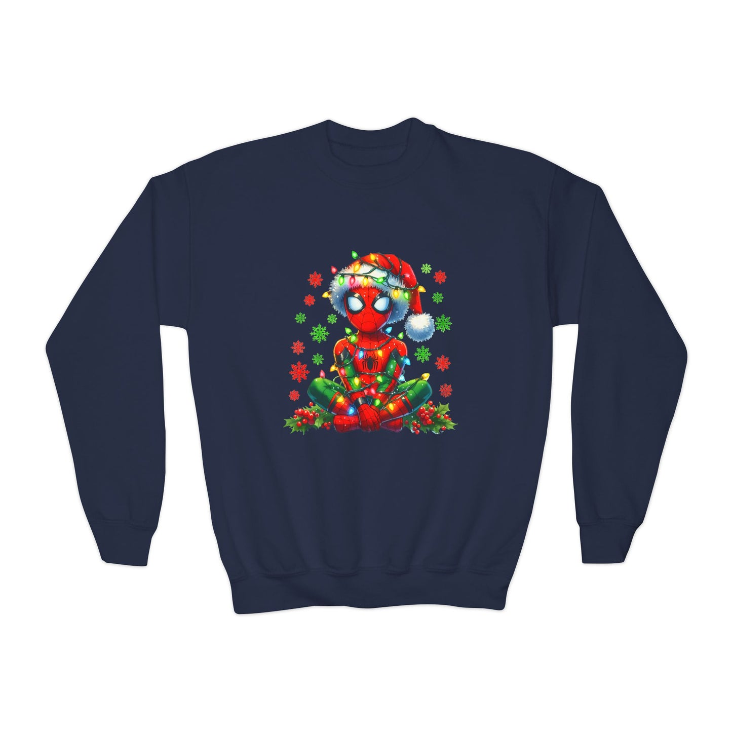 Spidey Christmas Youth Crewneck Sweatshirt