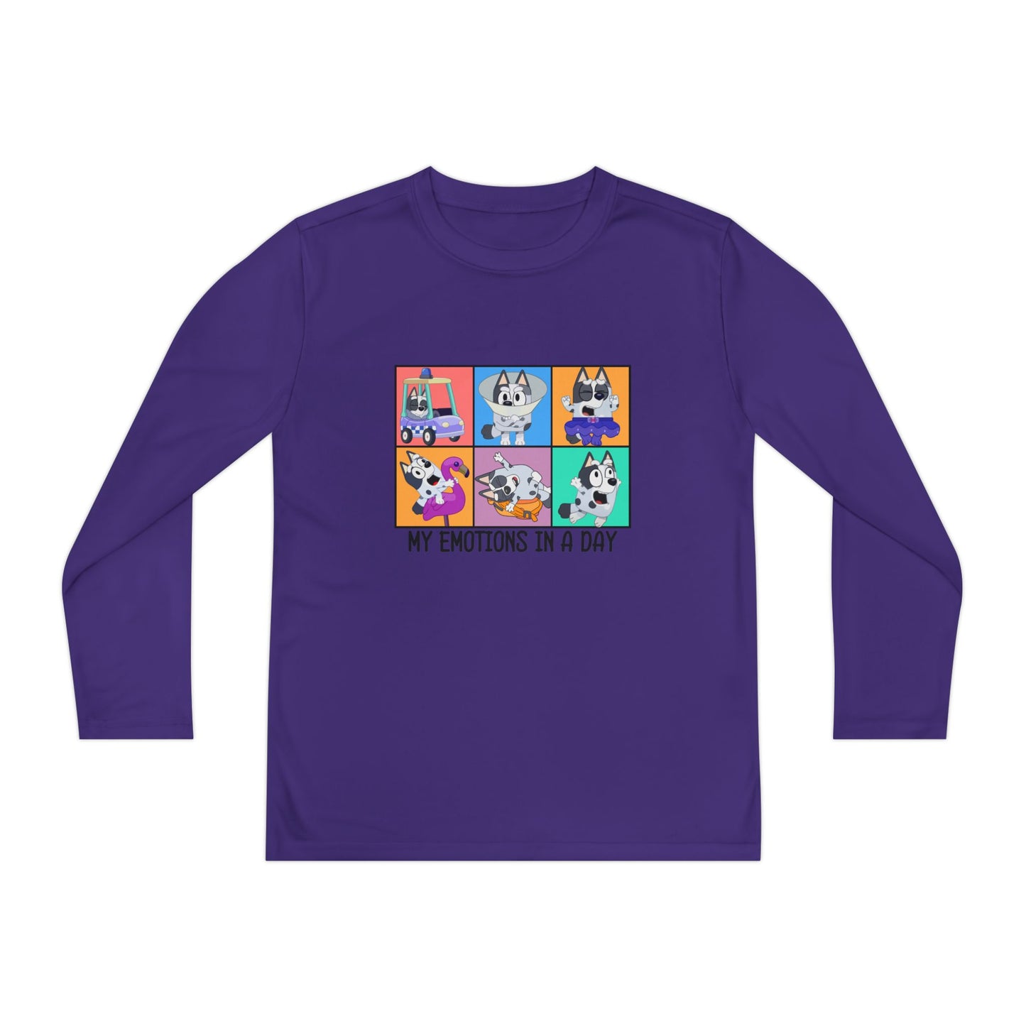 My emotions in a day Youth Long Sleeve Competitor Tee
