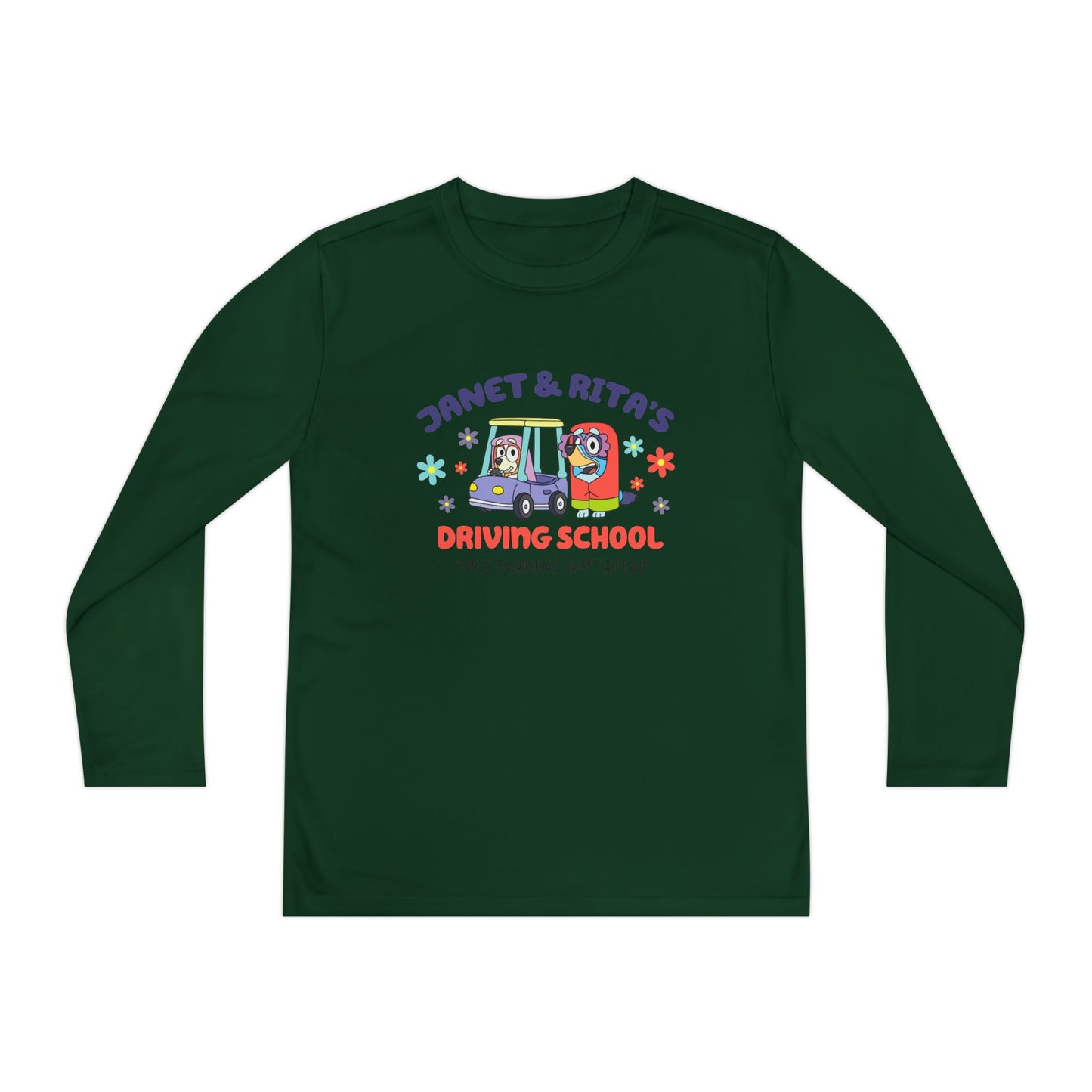 Janet & Rita's driving school Youth Long Sleeve Competitor Tee