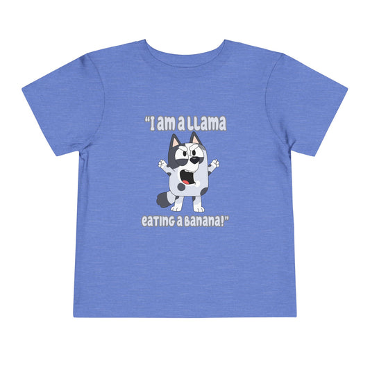 I'm a Llama eating a banana Toddler Short Sleeve Tee
