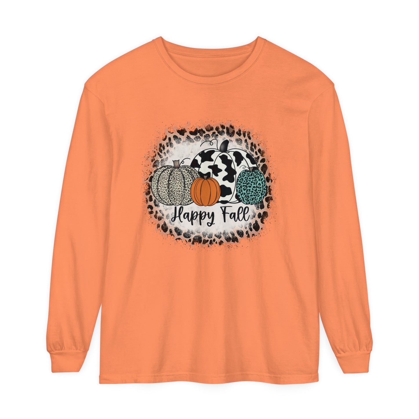 Happy Fall Garment-dyed Long Sleeve T-Shirt