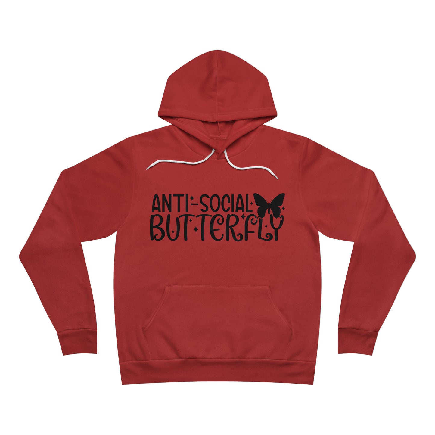 Anti-Social Butterfly Fleece Pullover Hoodie