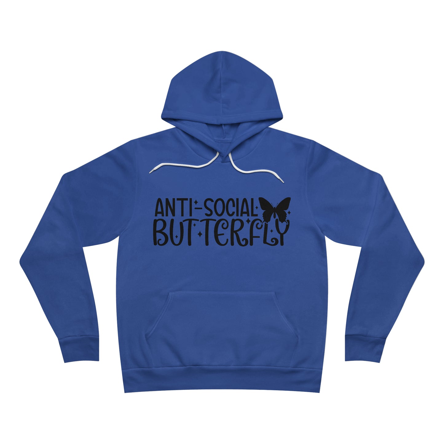 Anti-Social Butterfly Fleece Pullover Hoodie