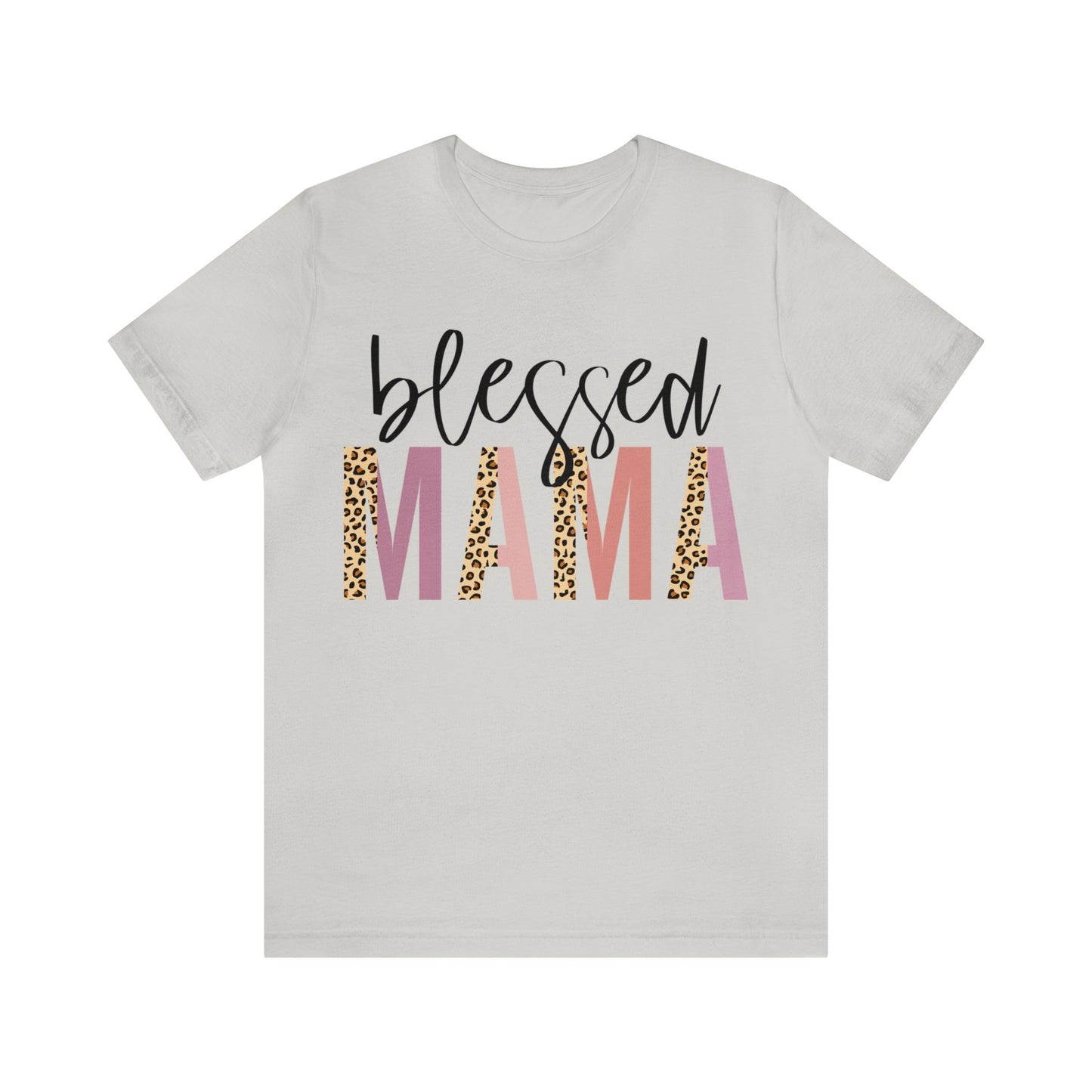 Blessed Mama Leopard print short sleeve tshirt