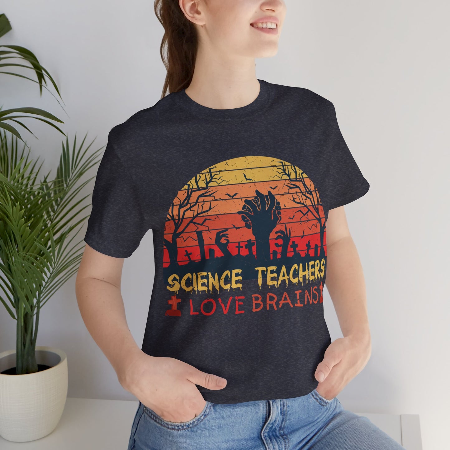 Science Teachers Love Brains Jersey Short Sleeve Tee