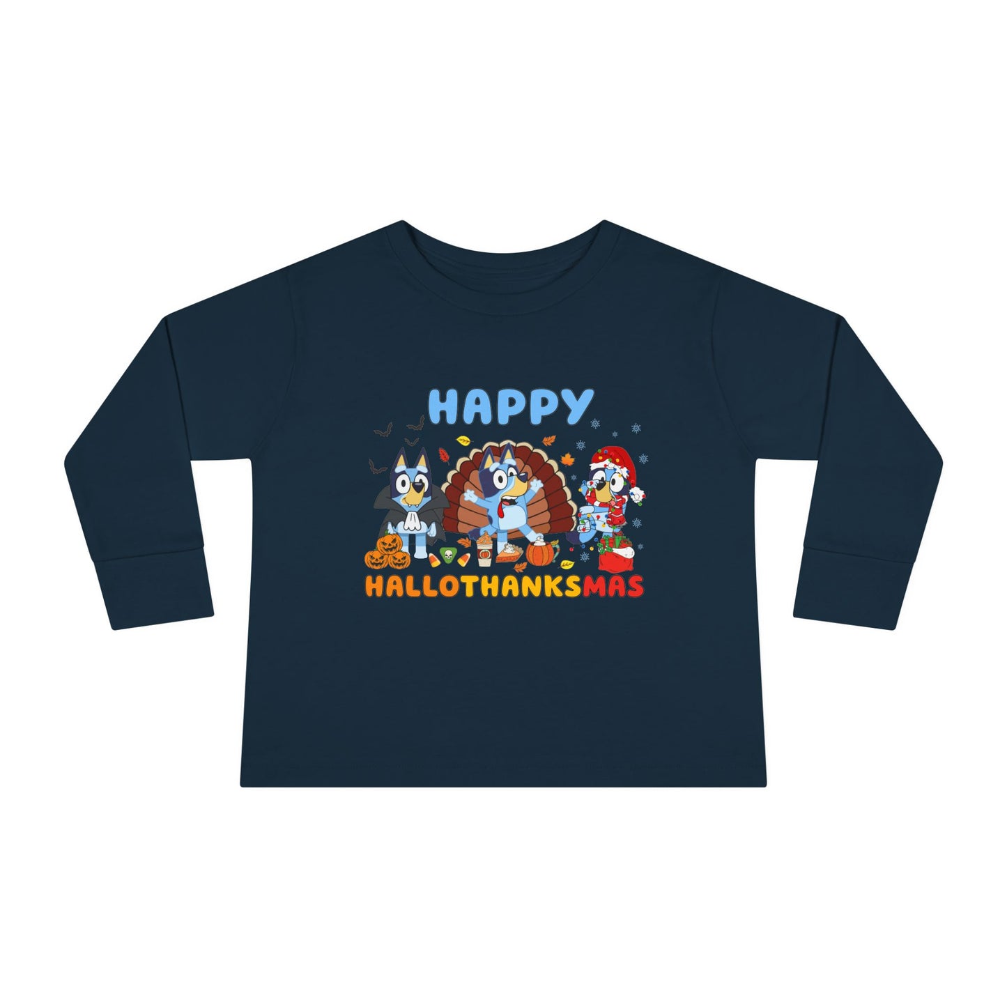 Happy Hallothanksmas Toddler Long Sleeve Tee