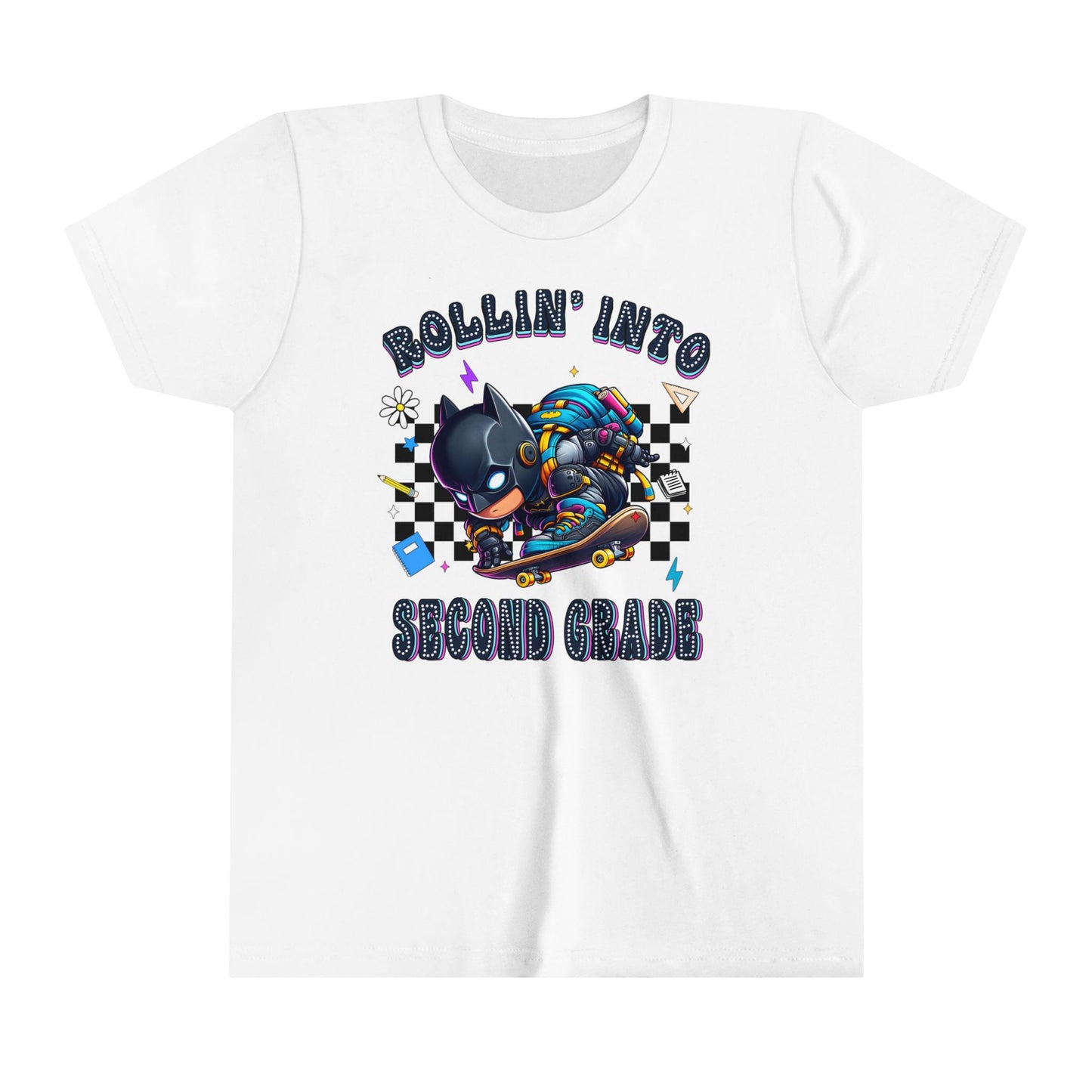 BATMAN - Rollin' Into 2nd Grade Youth Short Sleeve Tee