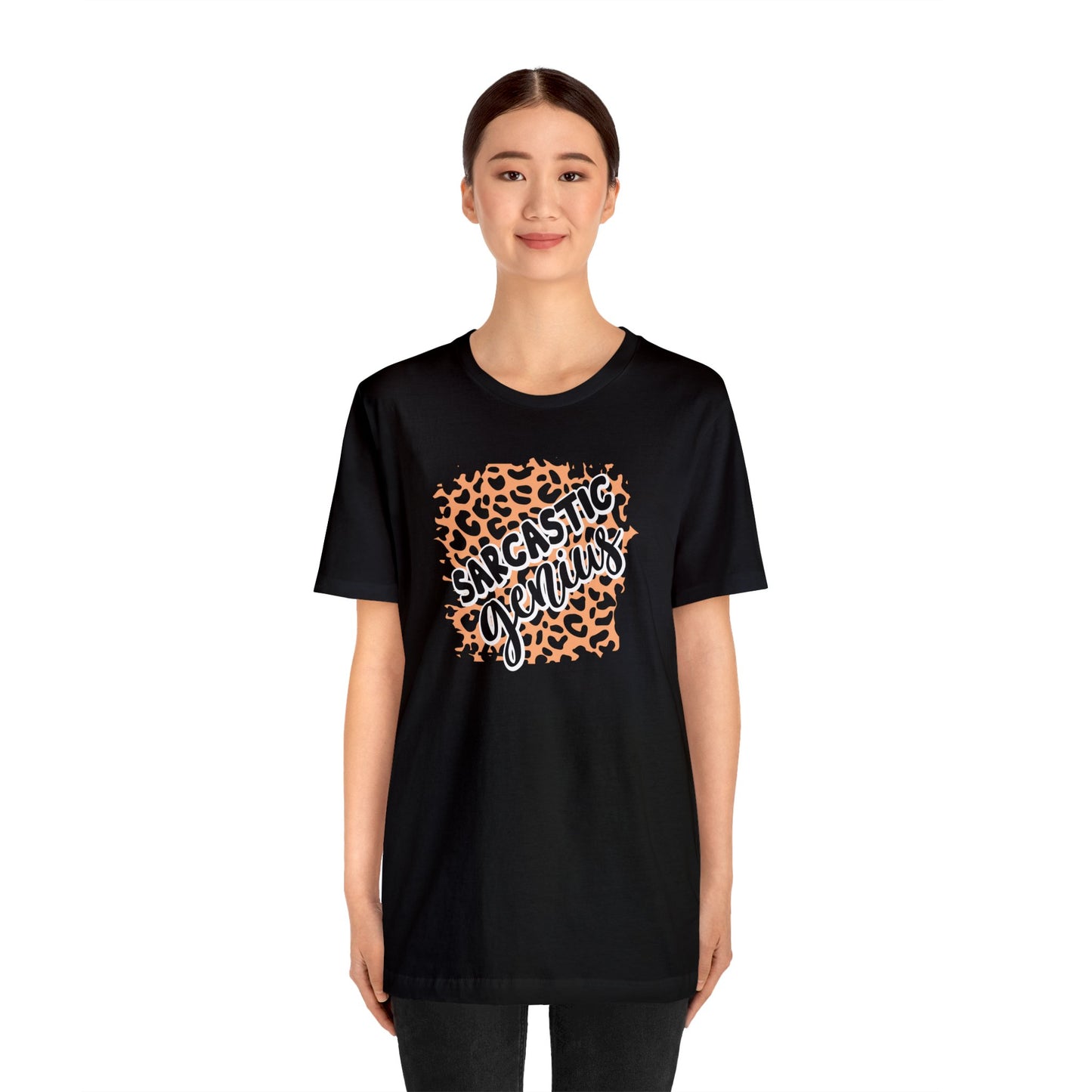 Sarcastic Genius leopard print short sleeve Tshirt