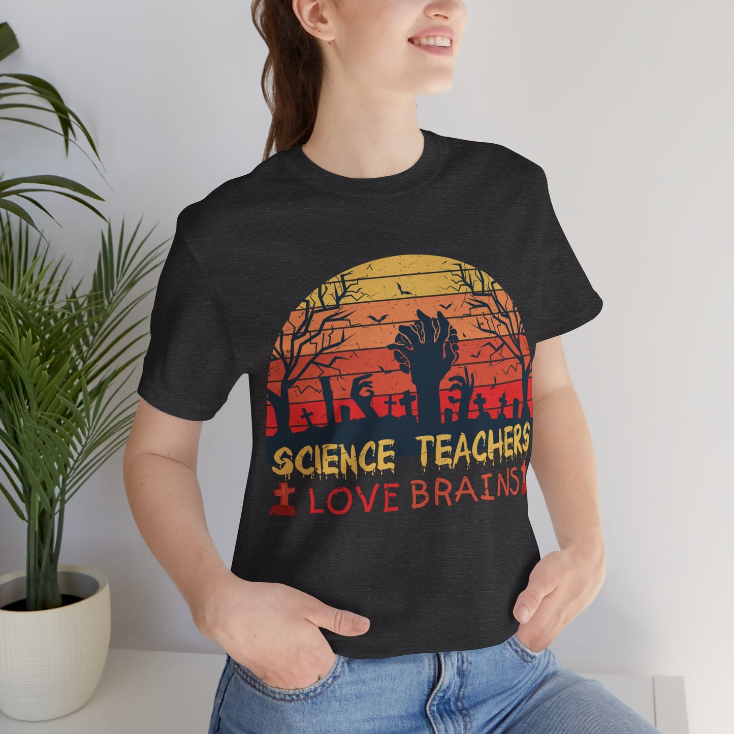 Science Teachers Love Brains Jersey Short Sleeve Tee