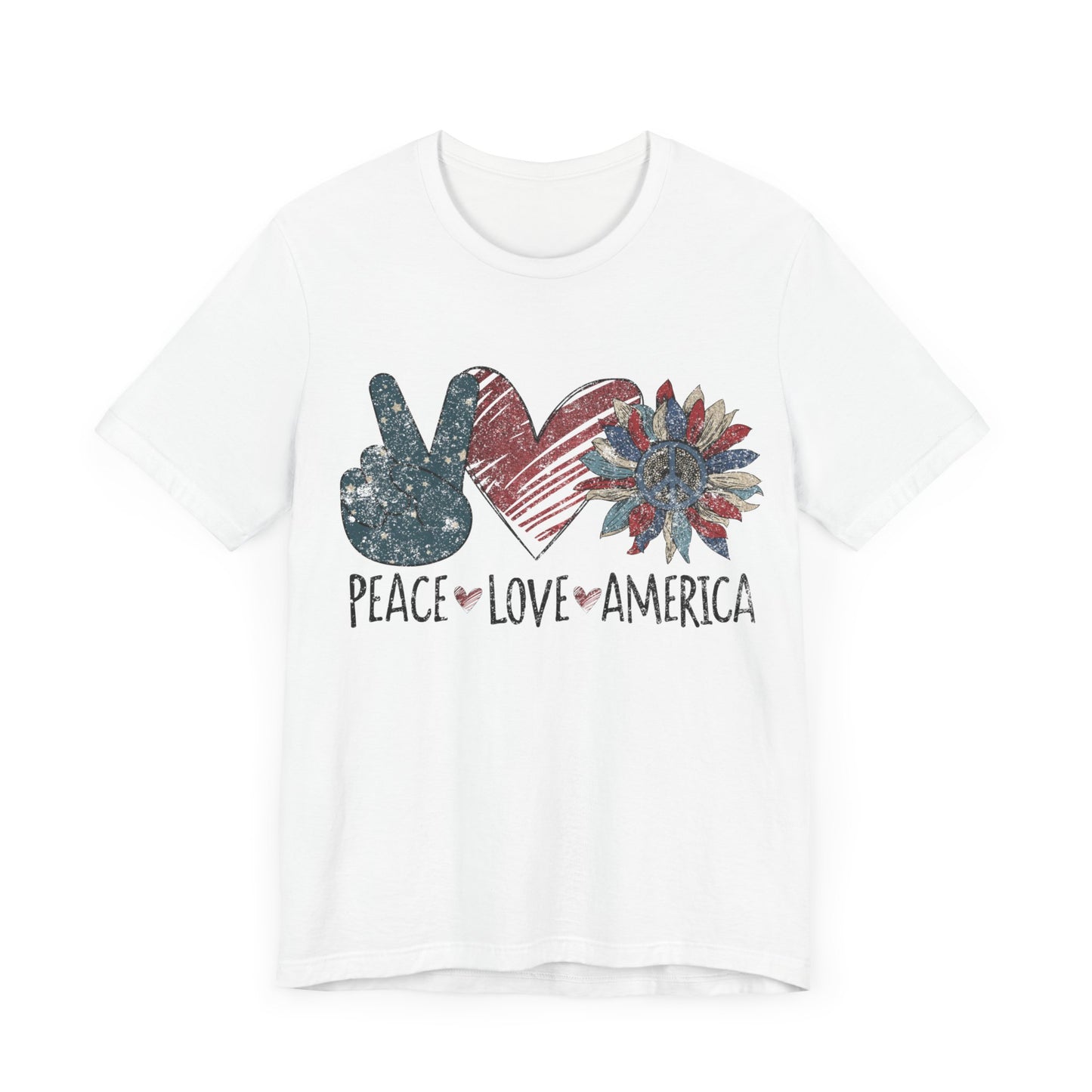 Peace Love America Jersey Short Sleeve Tee