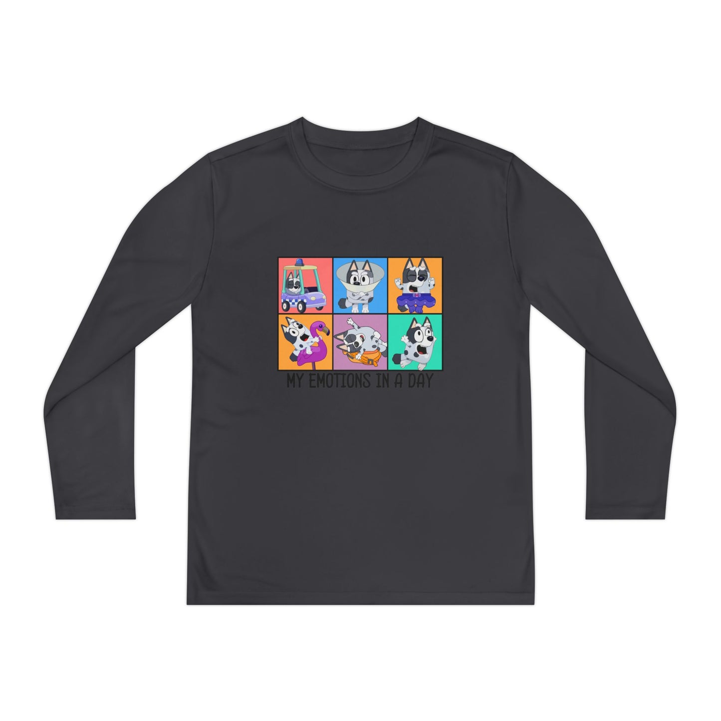 My emotions in a day Youth Long Sleeve Competitor Tee