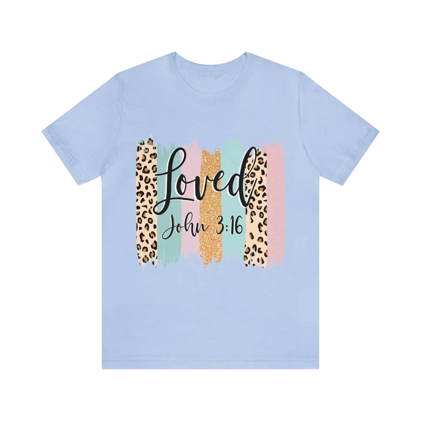 Loved (front) circle/cross (back) Short Sleeve Tshirt