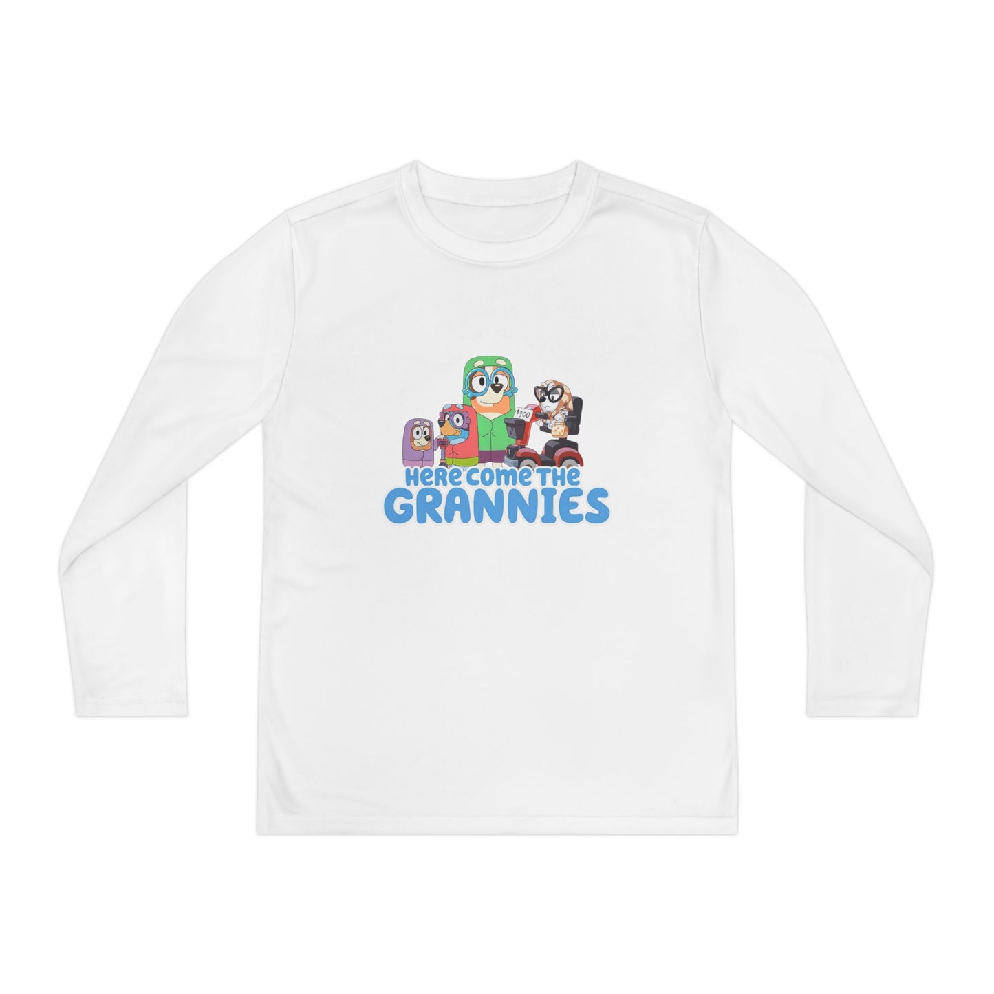 Here comes the grannies Youth Long Sleeve Competitor Tee