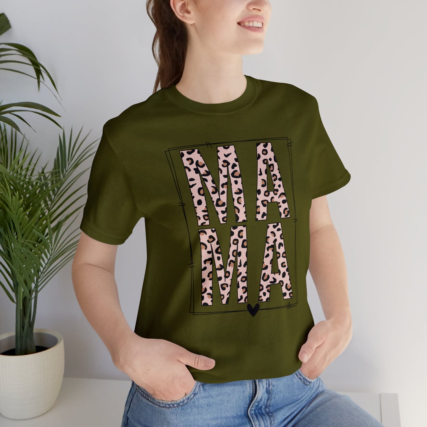 MAMA Leopard print short sleeve tshirt
