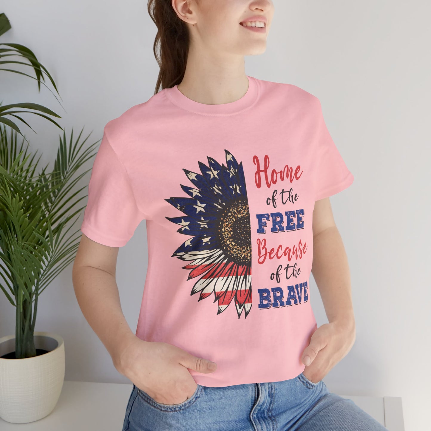 Home of the Free because of the Brave Jersey Short Sleeve Tee