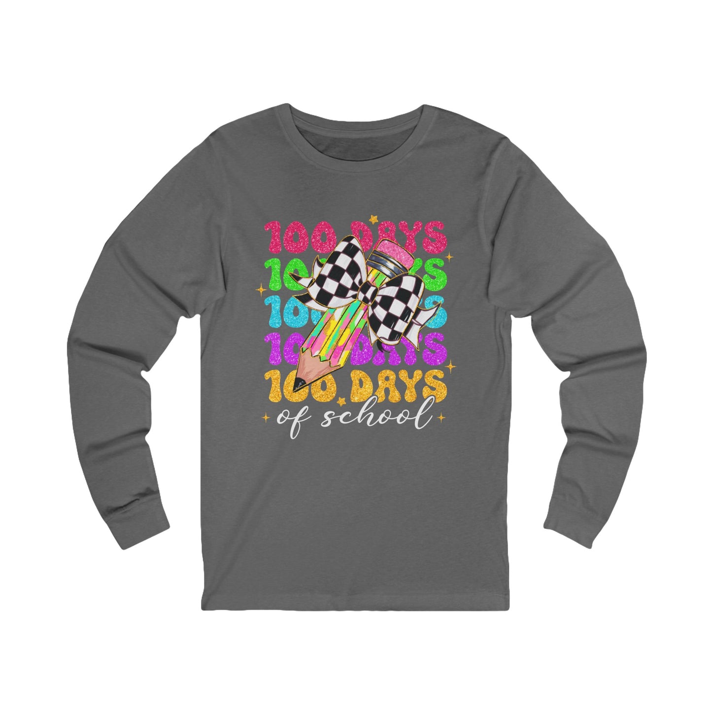 100 days of School Jersey Long Sleeve Tee