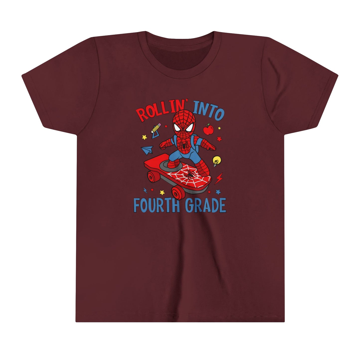 Rollin' Into 4th Grade Youth Short Sleeve Tee