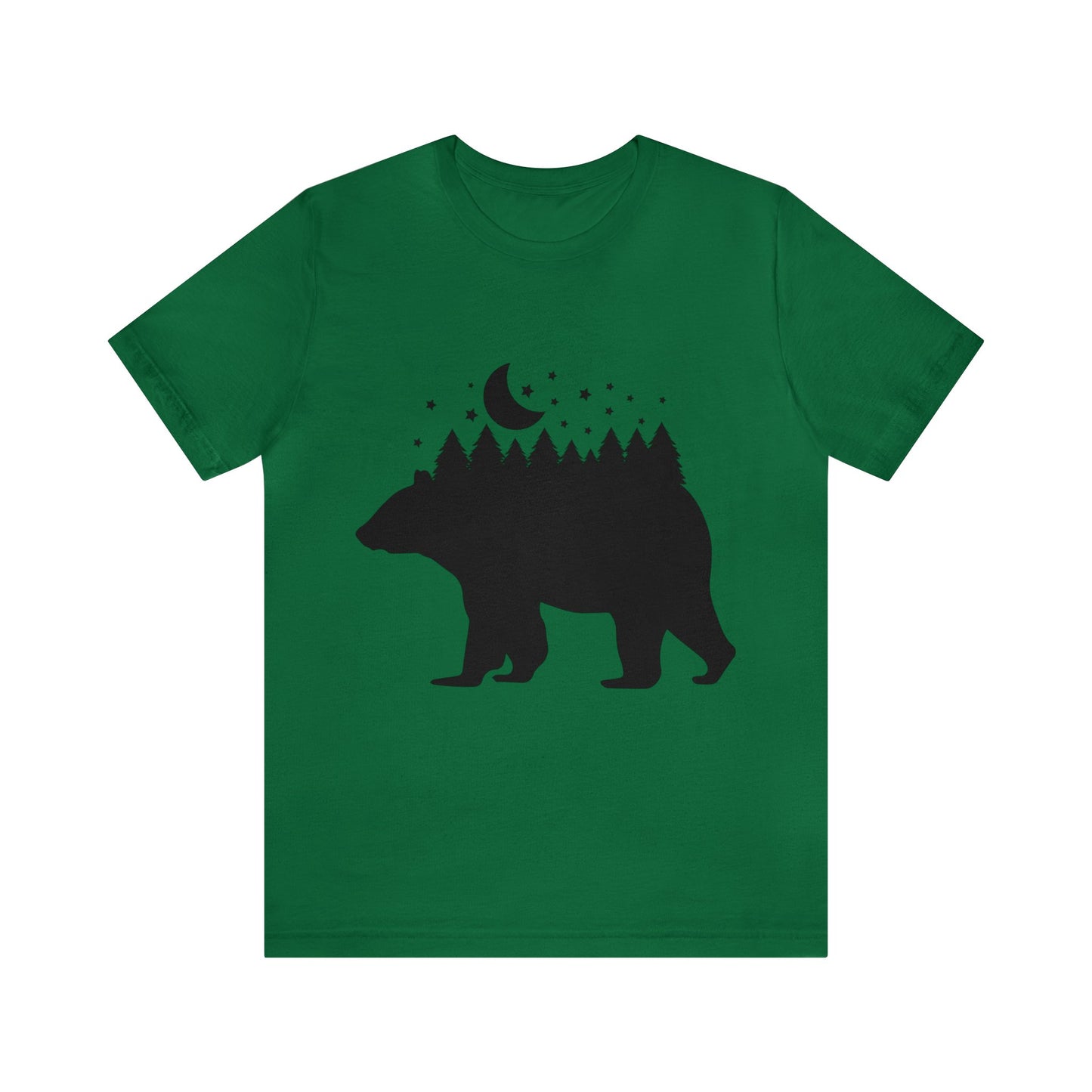 Bear - Forest - Night Sky Short Sleeve Tshirt
