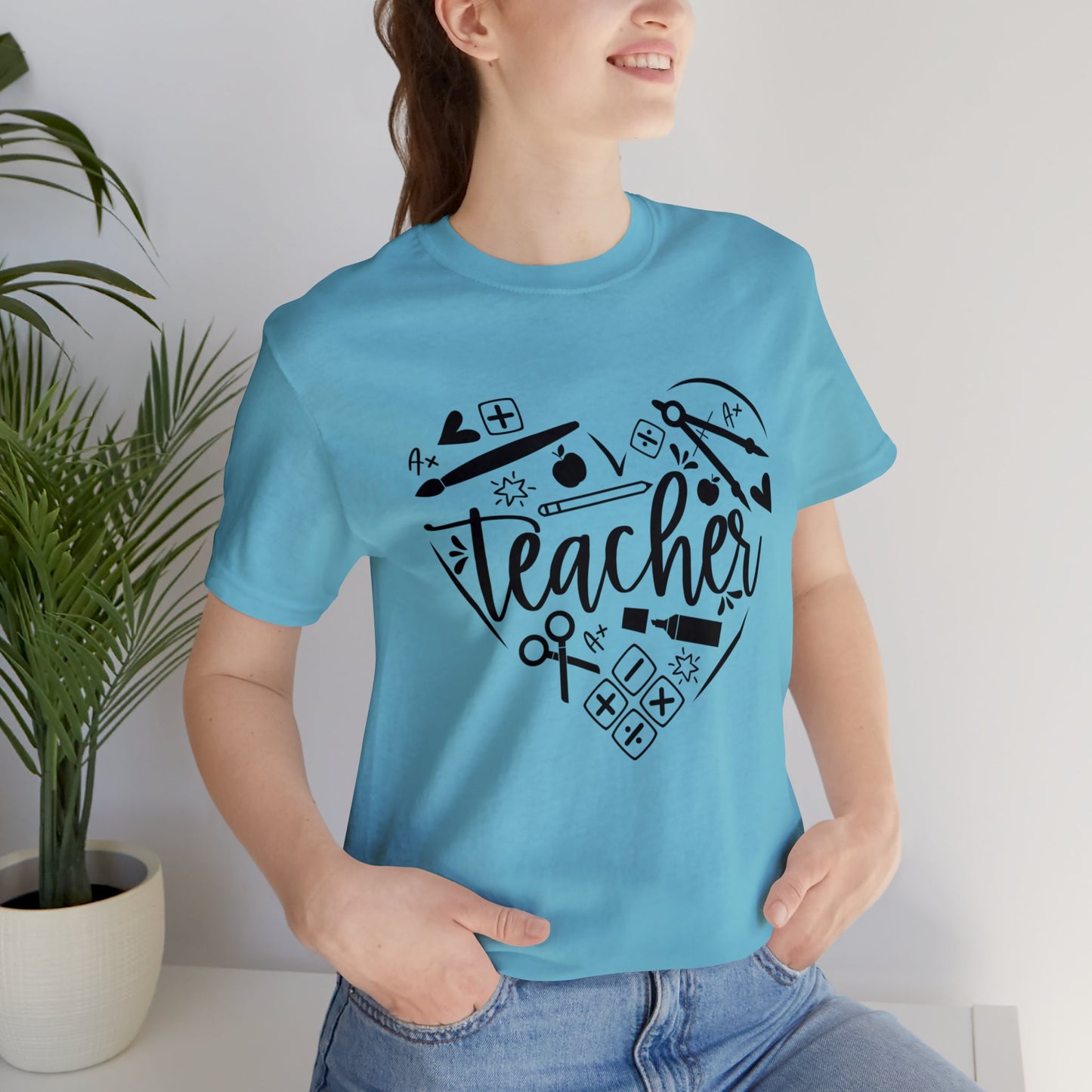 Teacher heart Short sleeve Tshirt