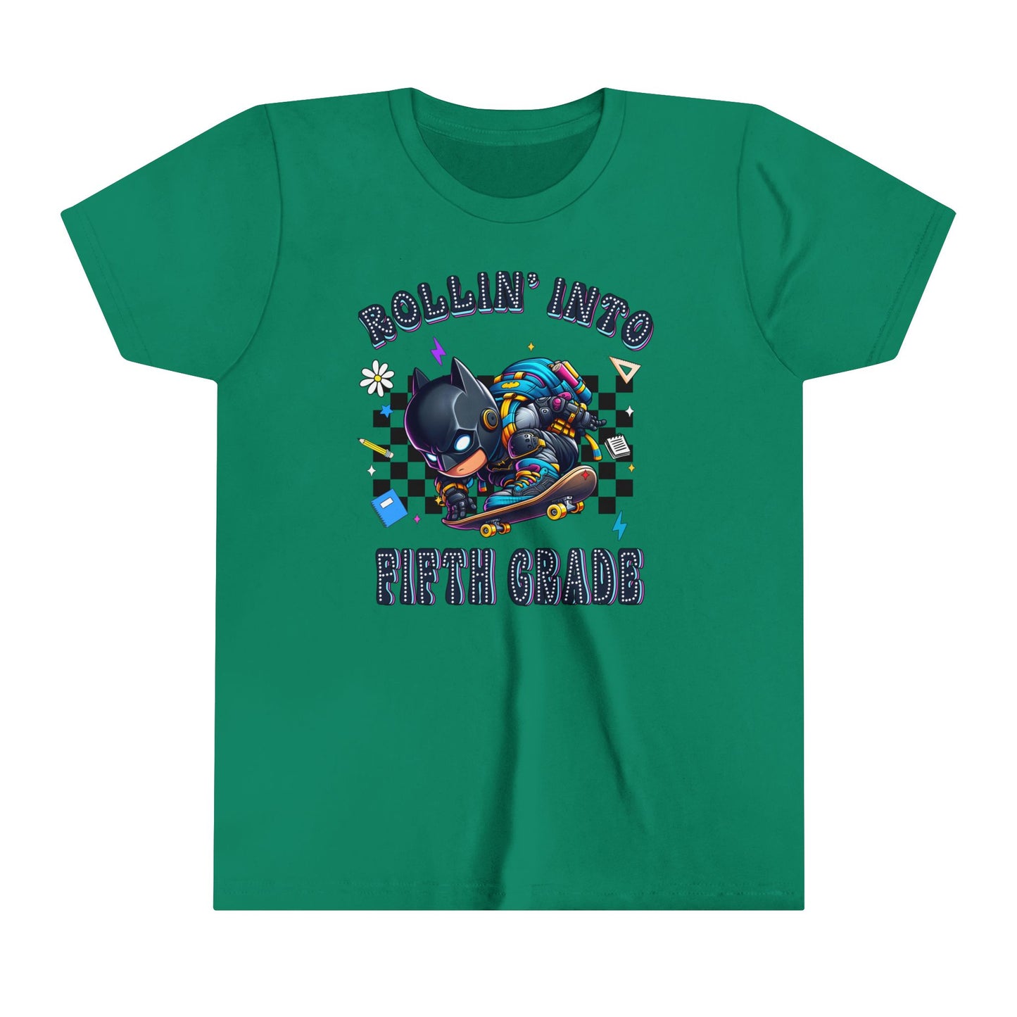 BATMAN - Rollin' Into 5th Grade Youth Short Sleeve Tee